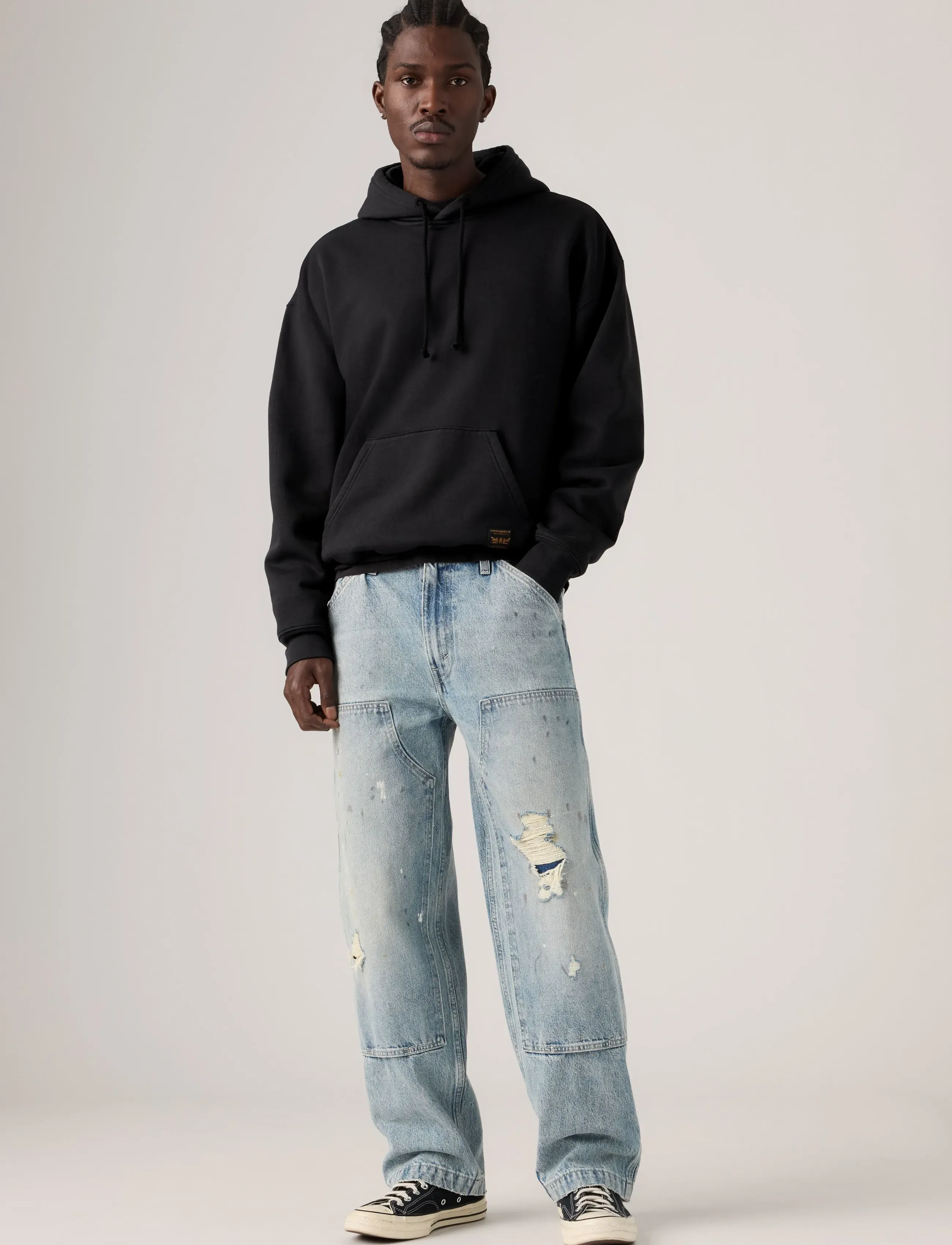 Levi's® 568 LOOSE STRT DBL KNEE DIVING - Streetwear - MED INDIGO - WORN IN / blue