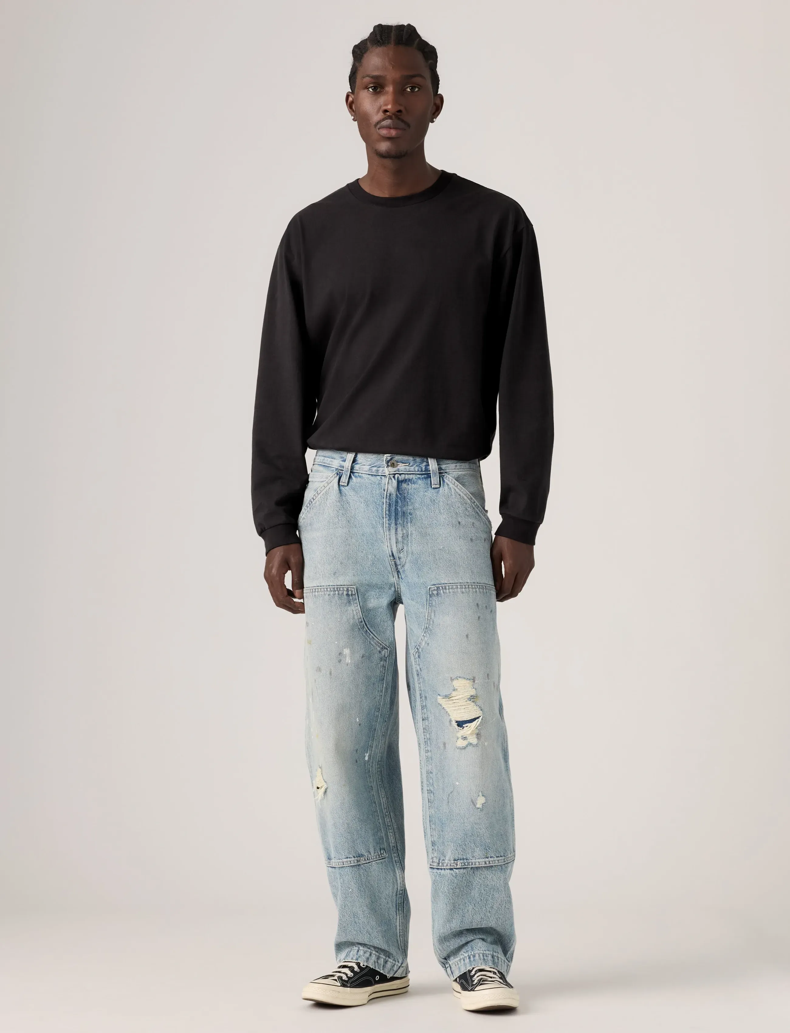 Levi's® - 568 LOOSE STRT DBL KNEE DIVING - weite jeans - med indigo - worn in - 3