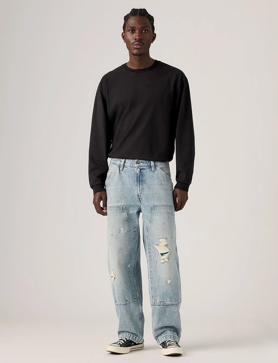 Levi's® - 568 LOOSE STRT DBL KNEE DIVING - weite jeans - med indigo - worn in - 3