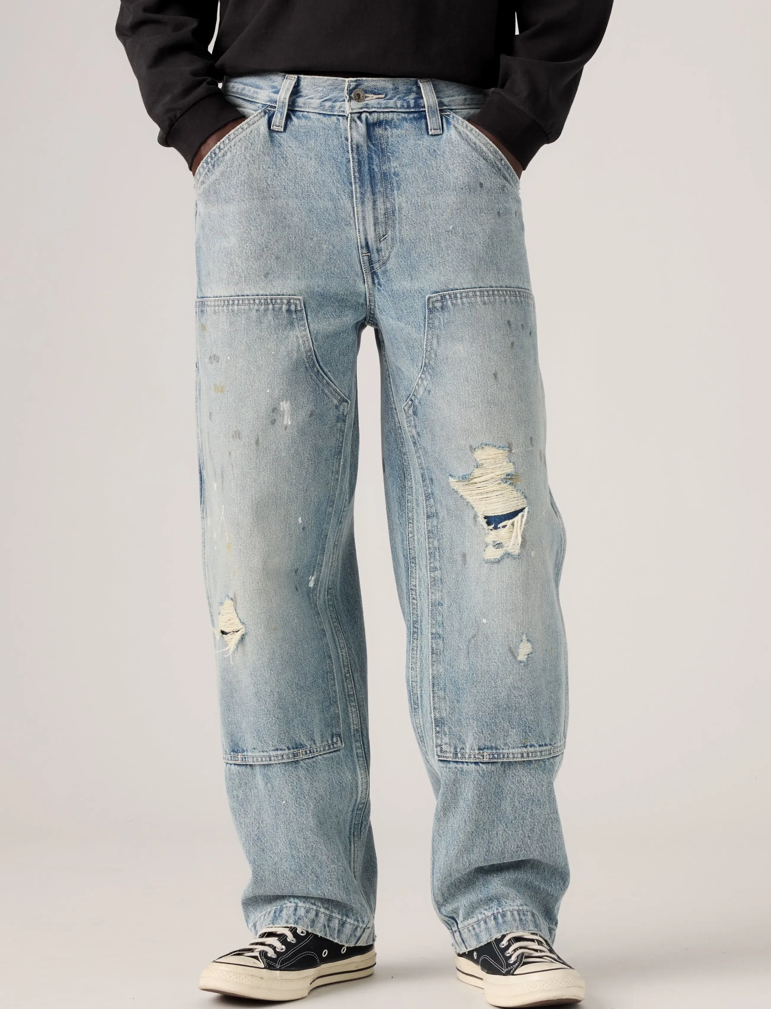 Levi's® - 568 LOOSE STRT DBL KNEE DIVING - weite jeans - med indigo - worn in - 5