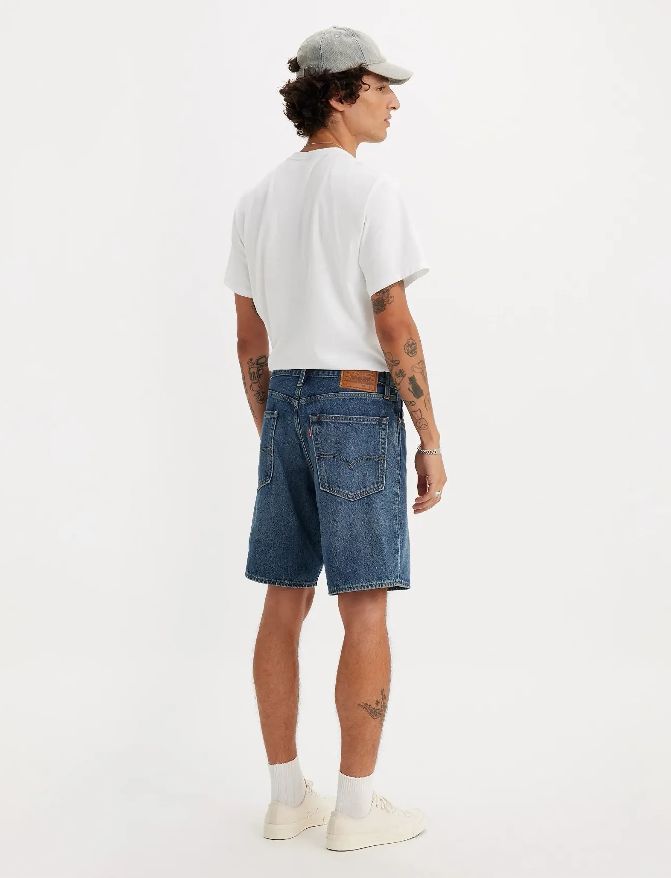 Levi's® - 468 LOOSE SHORTS PICNIC FRIEND - jeans shorts - dark indigo - worn in - 4