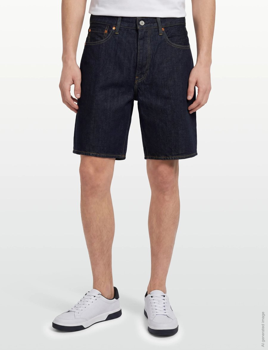 Levi's® - 468 LOOSE SHORTS RINSE MASTER - jeans shorts - dark indigo - flat finish - 3