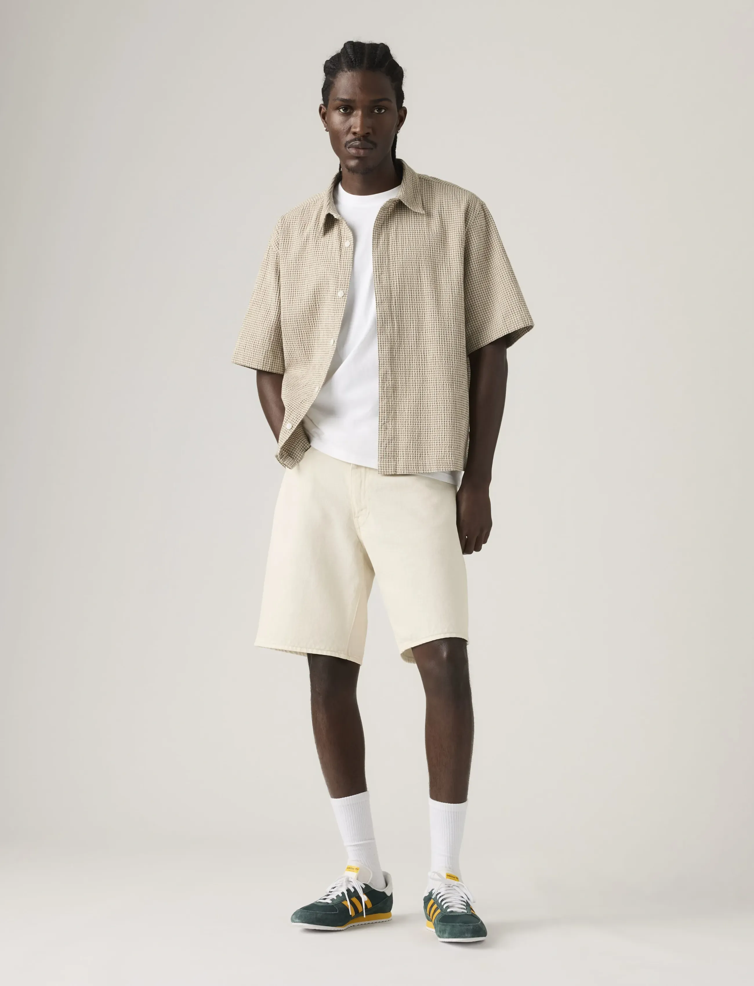 Levi's 468 Loose Shorts Ecru Bone Sho, Mænd, Løse Shorts, Cream, Str: 33