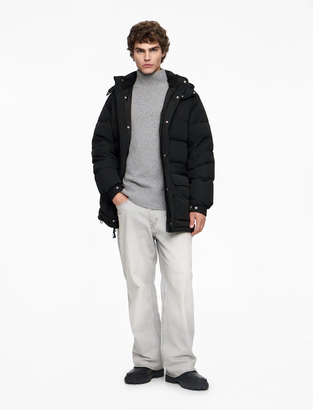 Levi's® - ROCKRIDGE MID PUFFER JET BLACK - talvejoped - pirate black - 2