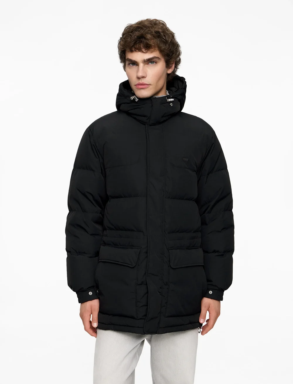 Levi's® - ROCKRIDGE MID PUFFER JET BLACK - talvejoped - pirate black - 0