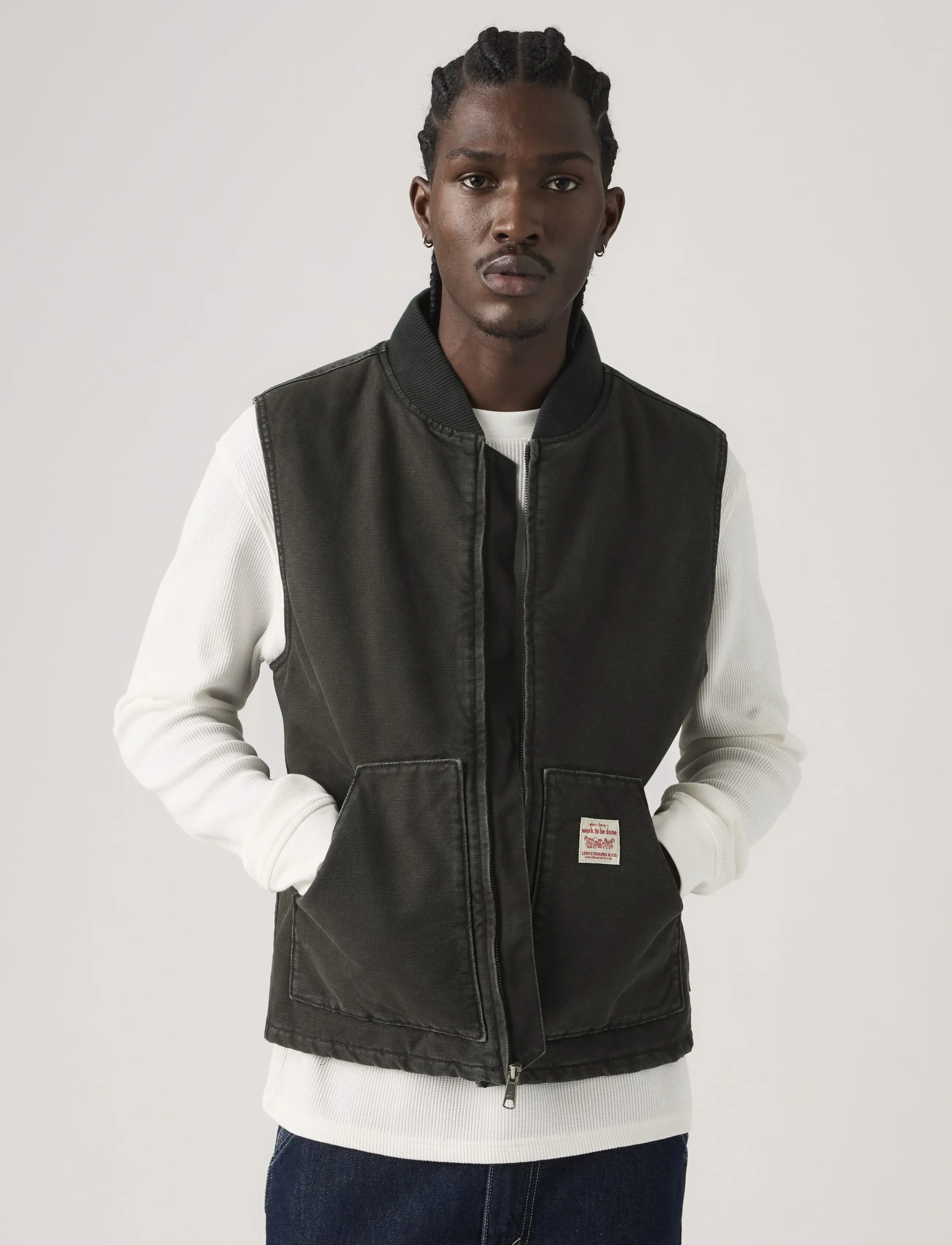 Levi's® SANSOME VEST METEORITE - Jacken & Mäntel - BLACKS / black