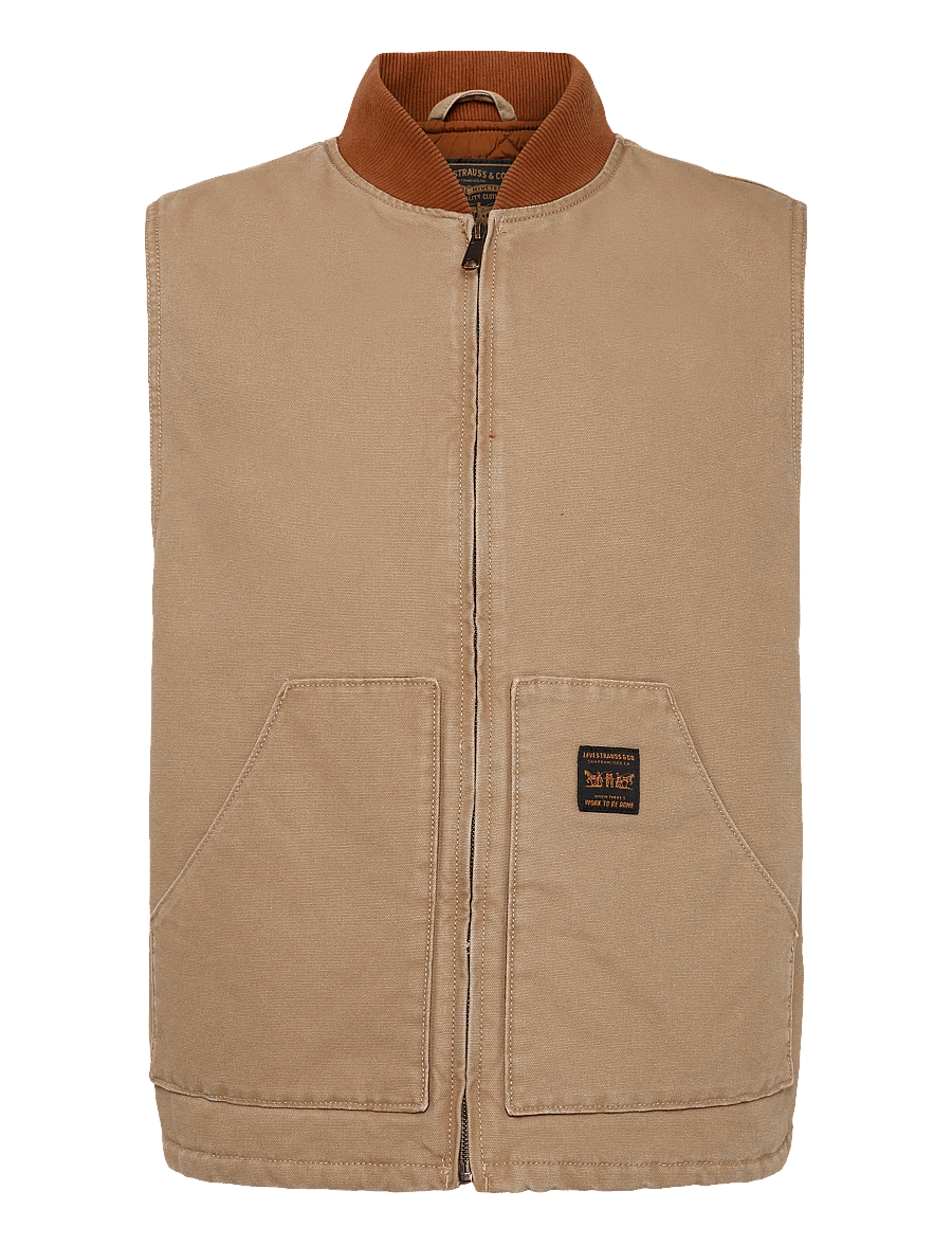 Levi's® - SANSOME VEST TIGERS EYE CANVAS - västar - browns - 0
