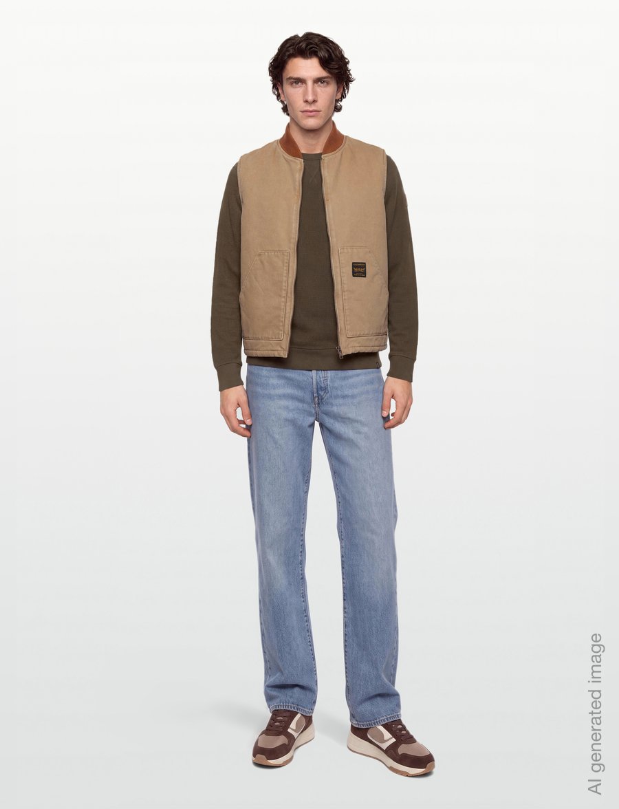 Levi's® - SANSOME VEST TIGERS EYE CANVAS - stickade västar - browns - 0