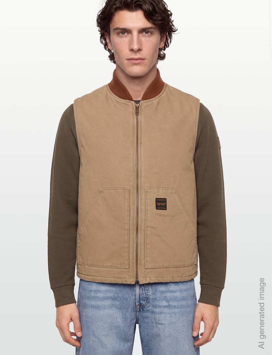 Levi's® - SANSOME VEST TIGERS EYE CANVAS - stickade västar - browns - 3