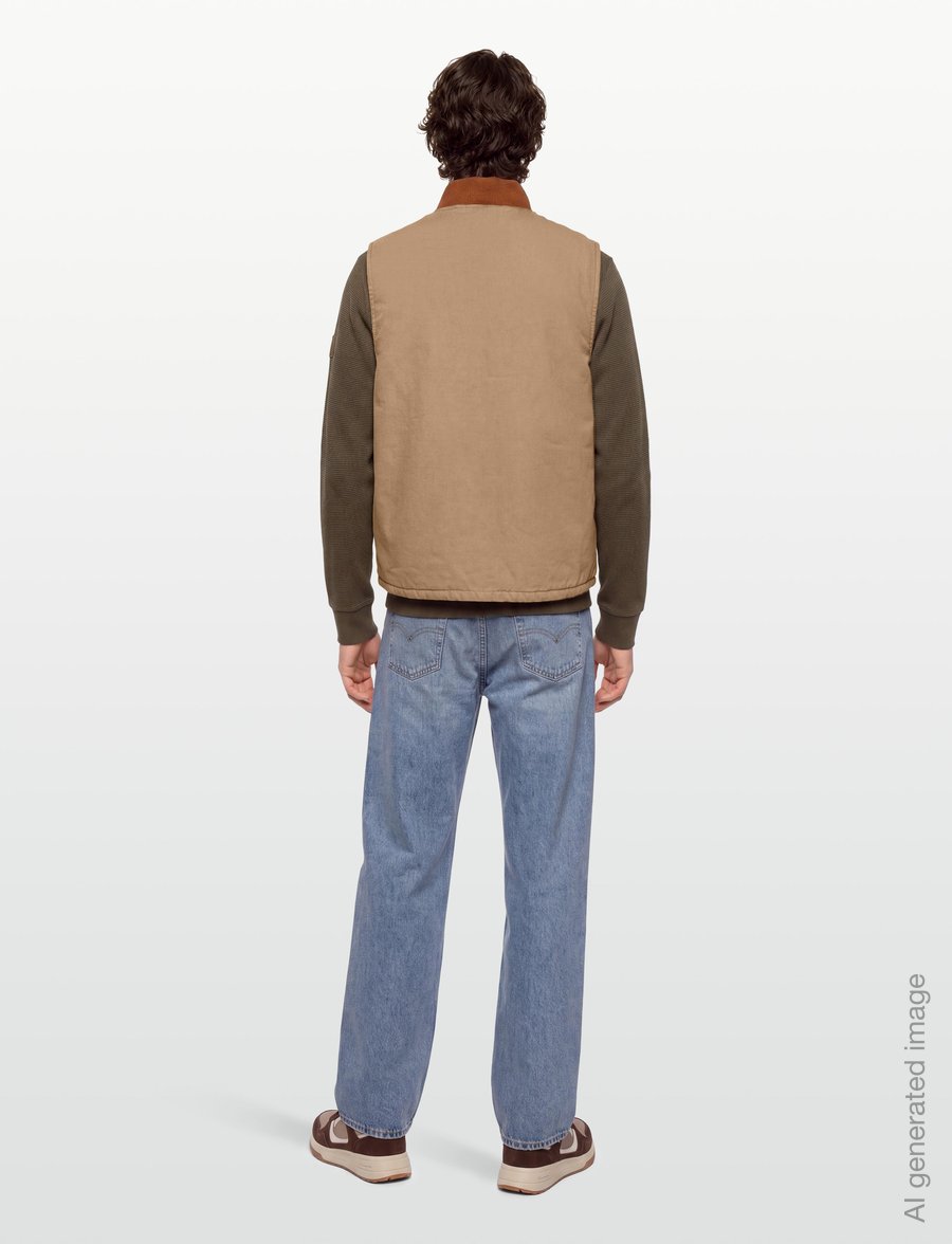 Levi's® - SANSOME VEST TIGERS EYE CANVAS - stickade västar - browns - 4