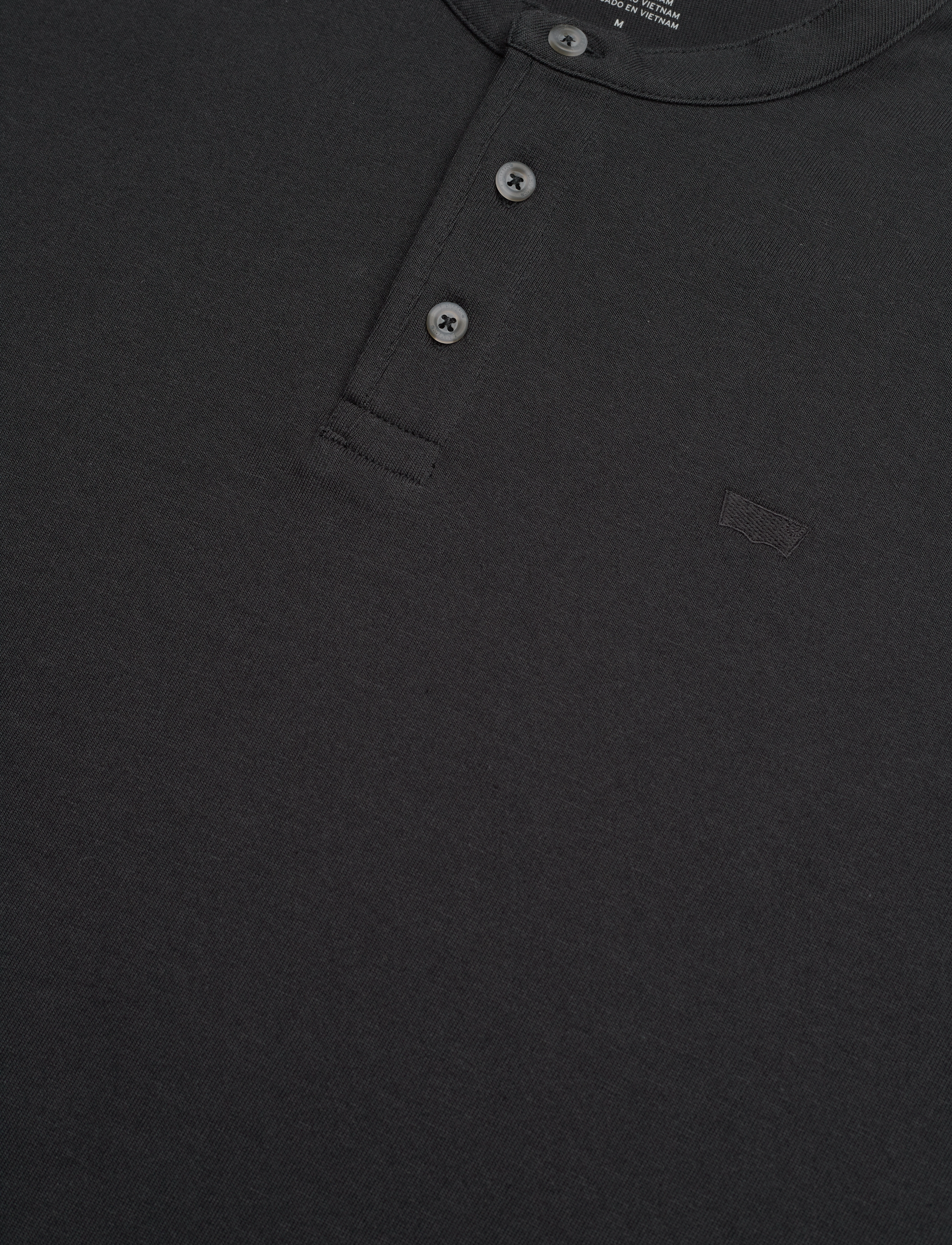 Levi's® - SS HM HENLEY MINERAL BLACK - stutterma bolir - blacks - 4