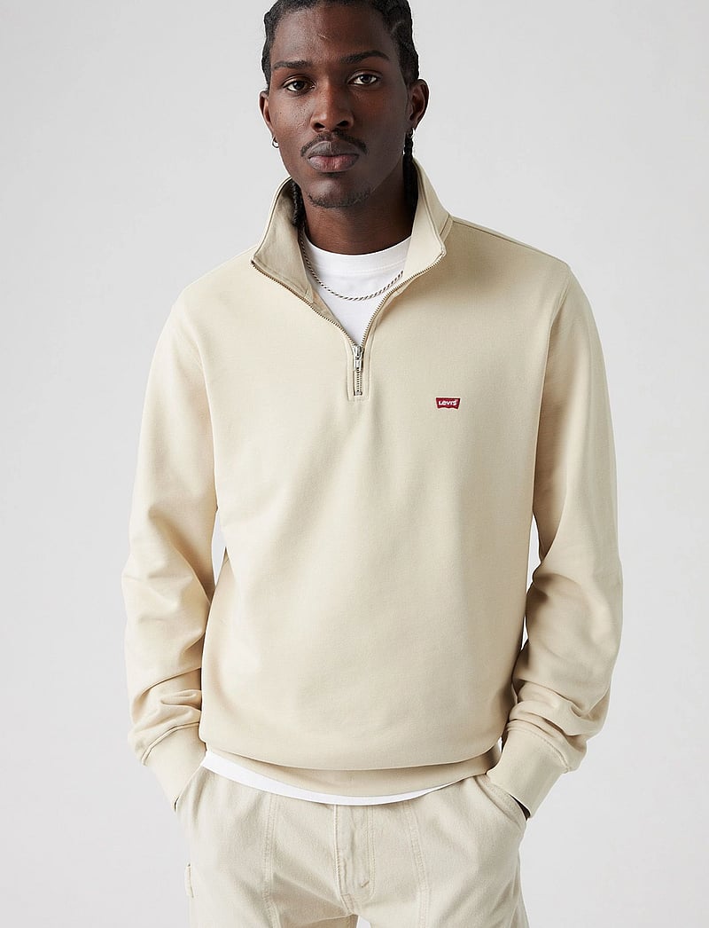 Mens Sweatshirts Levi's Quarter Zip Sweatshirt Hooded Trucker