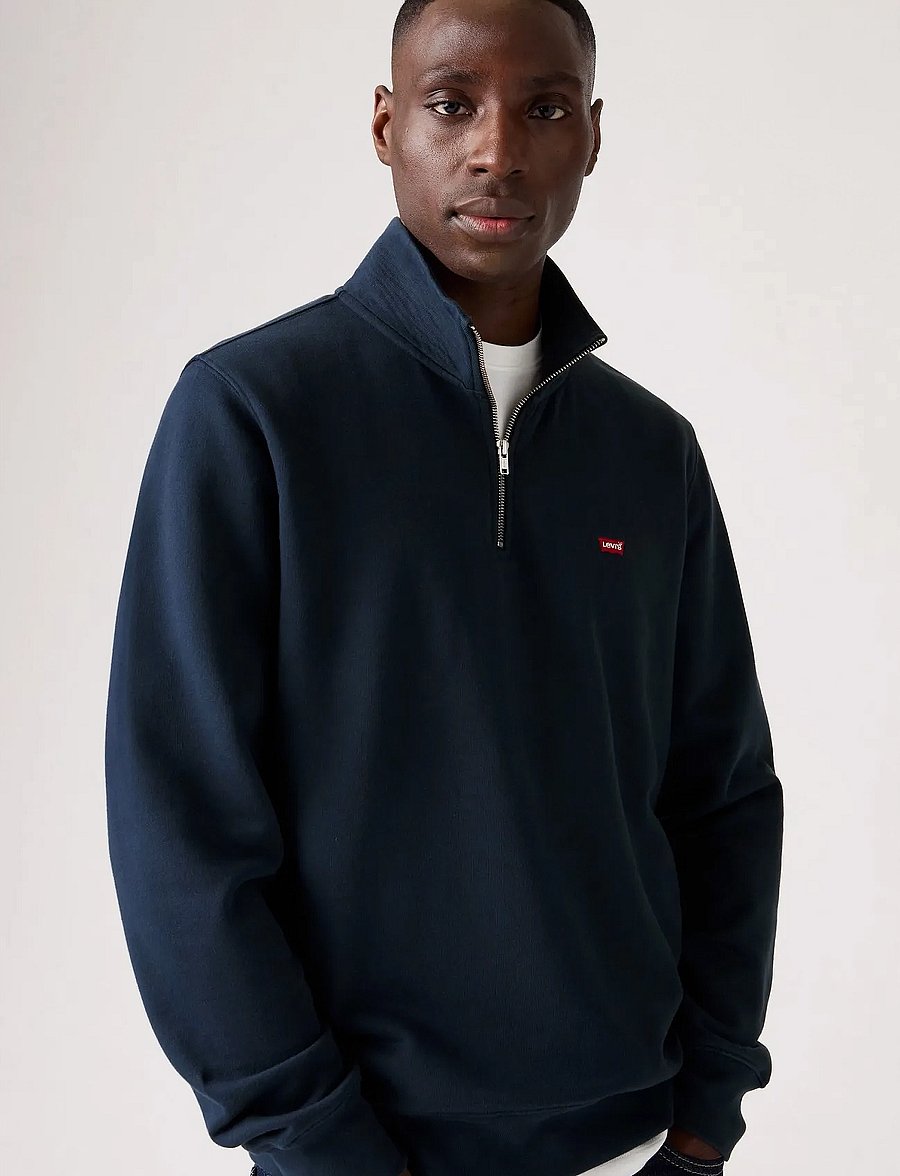 Levi's® - ORIGINAL HM QUARTER ZIP NAVY B - pullover mit halbem reißverschluss - blues - 0