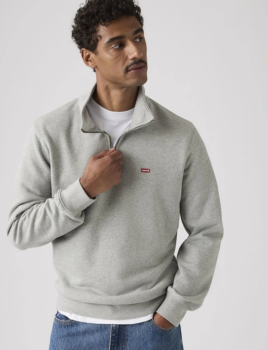 Levi's® - ORIGINAL HM 1/4 ZIP MID TONE G - pullover mit halbem reißverschluss - greys - 0