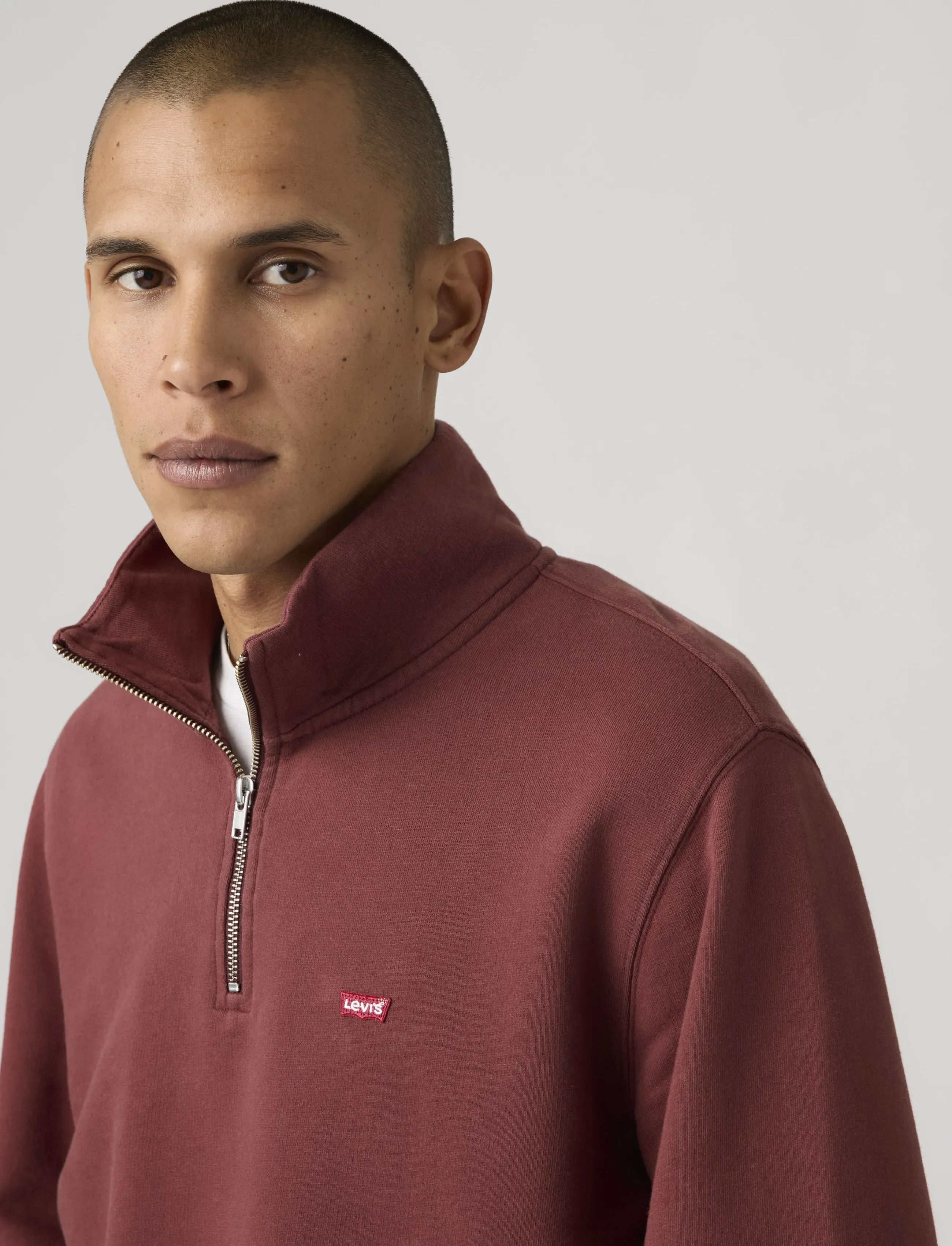 Levi's® - ORIGINAL HM 1/4 ZIP OXBLOOD - shoppa efter stil - reds - 4