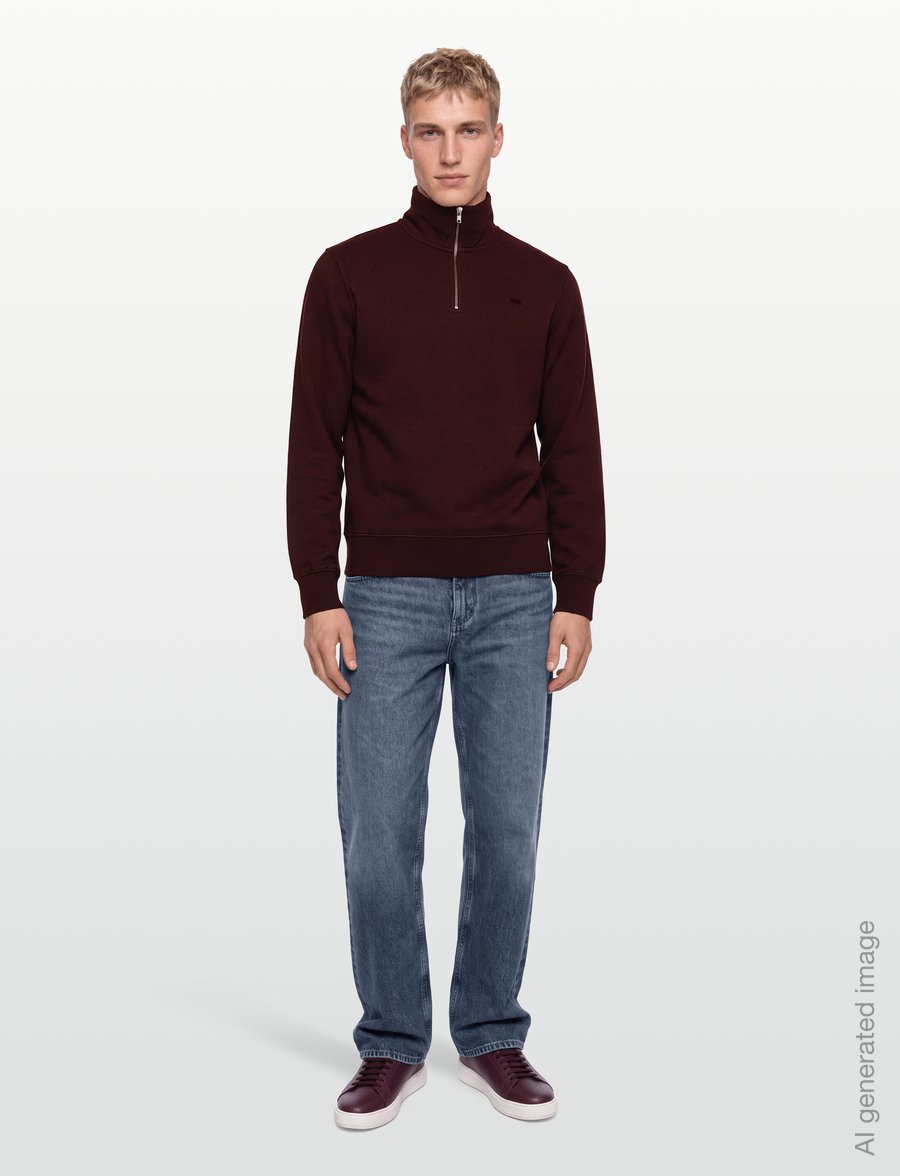 Levi's® - ORIGINAL HM 1/4 ZIP WINETASTIN - sweatshirts - reds - 0