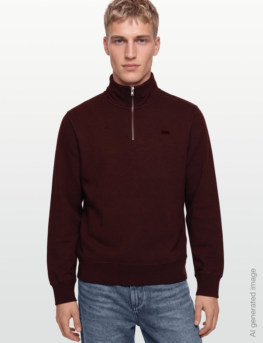 Levi's® - ORIGINAL HM 1/4 ZIP WINETASTIN - sweatshirts - reds - 3