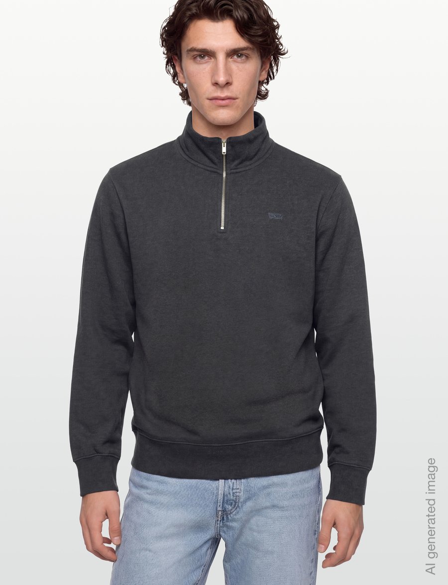 Levi's® - ORIGINAL HM 1/4 ZIP OBSCIDIAN - sweats - blacks - 3