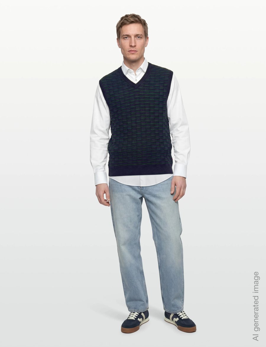 Levi's® - SKYLINE SWEATER VEST BASKETWEA - strickwesten - blues - 0