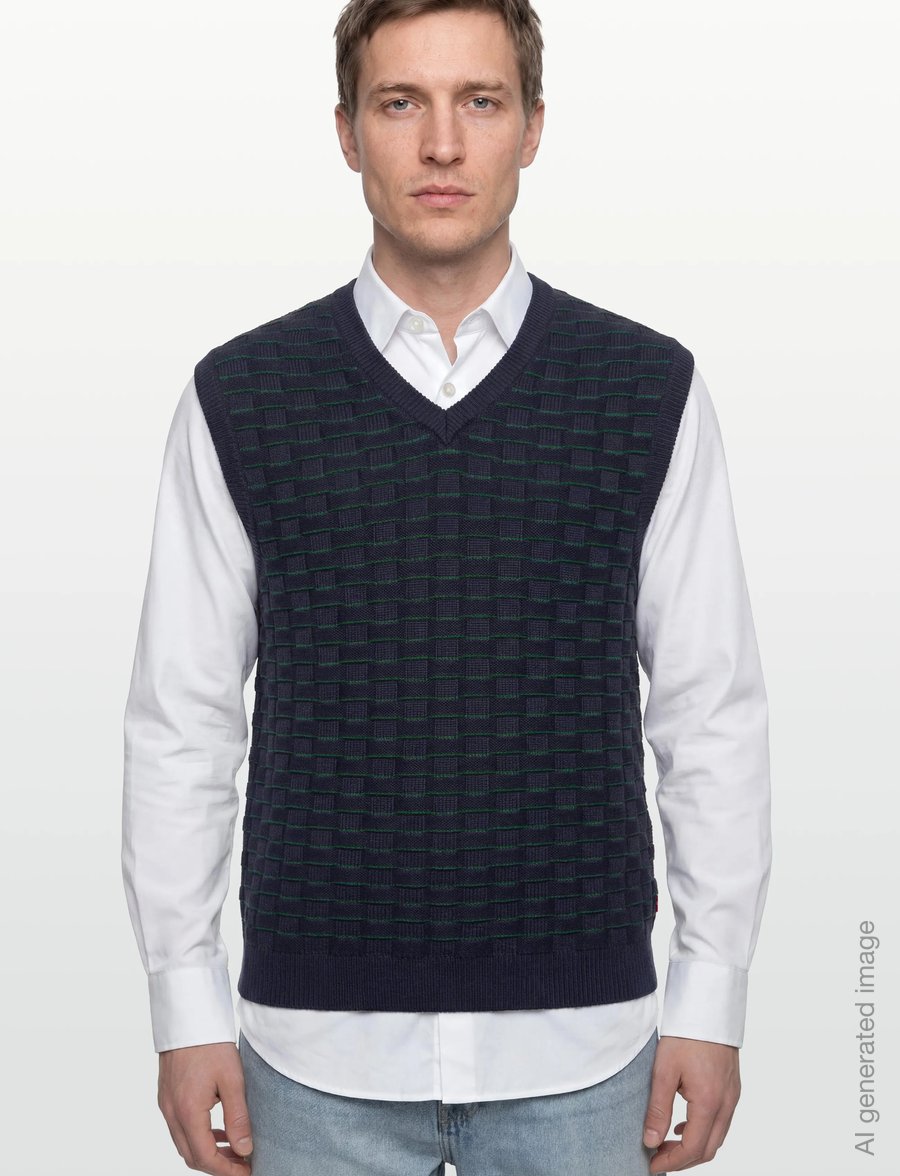 Levi's® - SKYLINE SWEATER VEST BASKETWEA - strickwesten - blues - 3