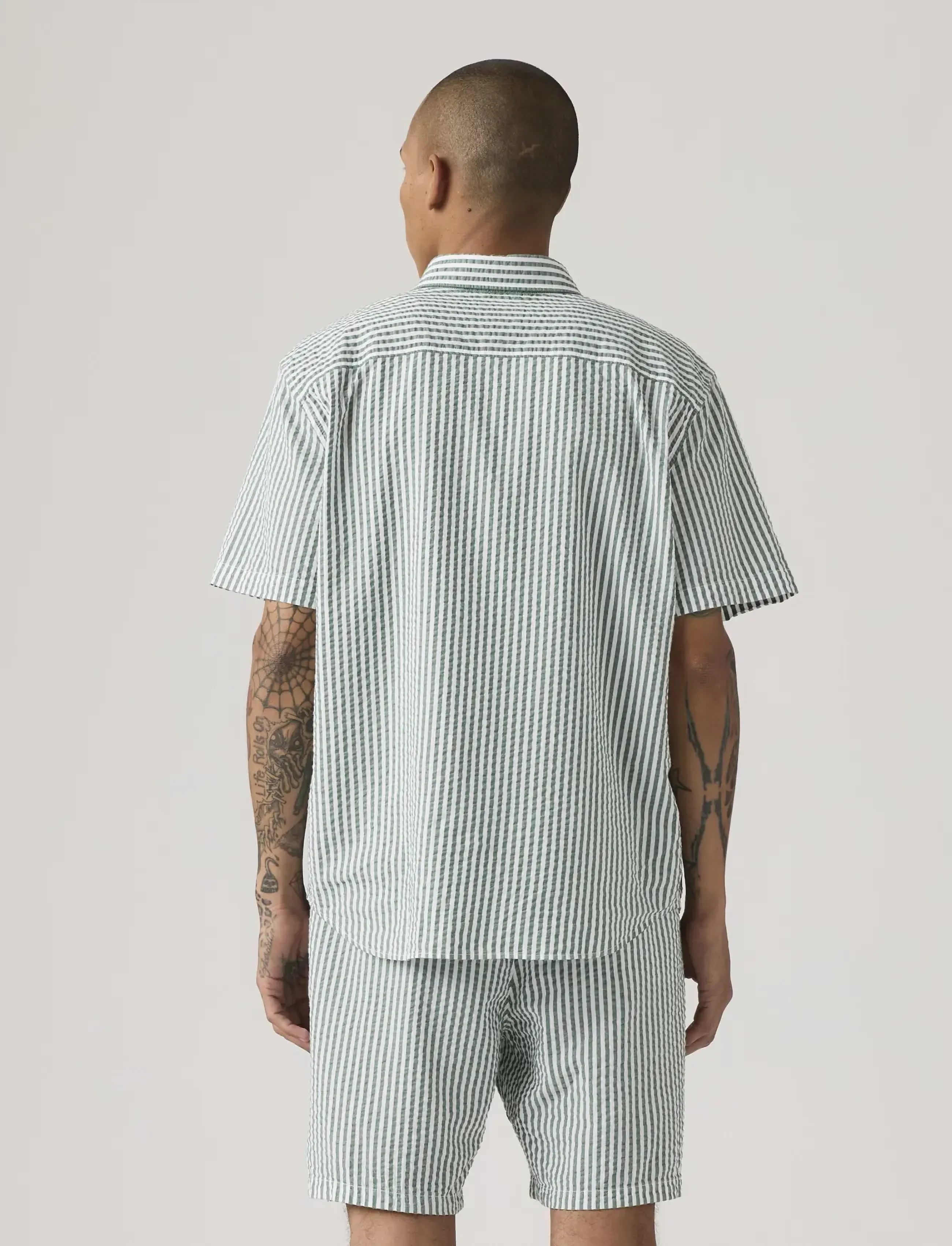 Levi's® - SS AUTHENTIC BUTTON DOWN GREENS - lühikeste varrukatega särgid - ss authentic button down aldwyn stripe eden seersucker - 3