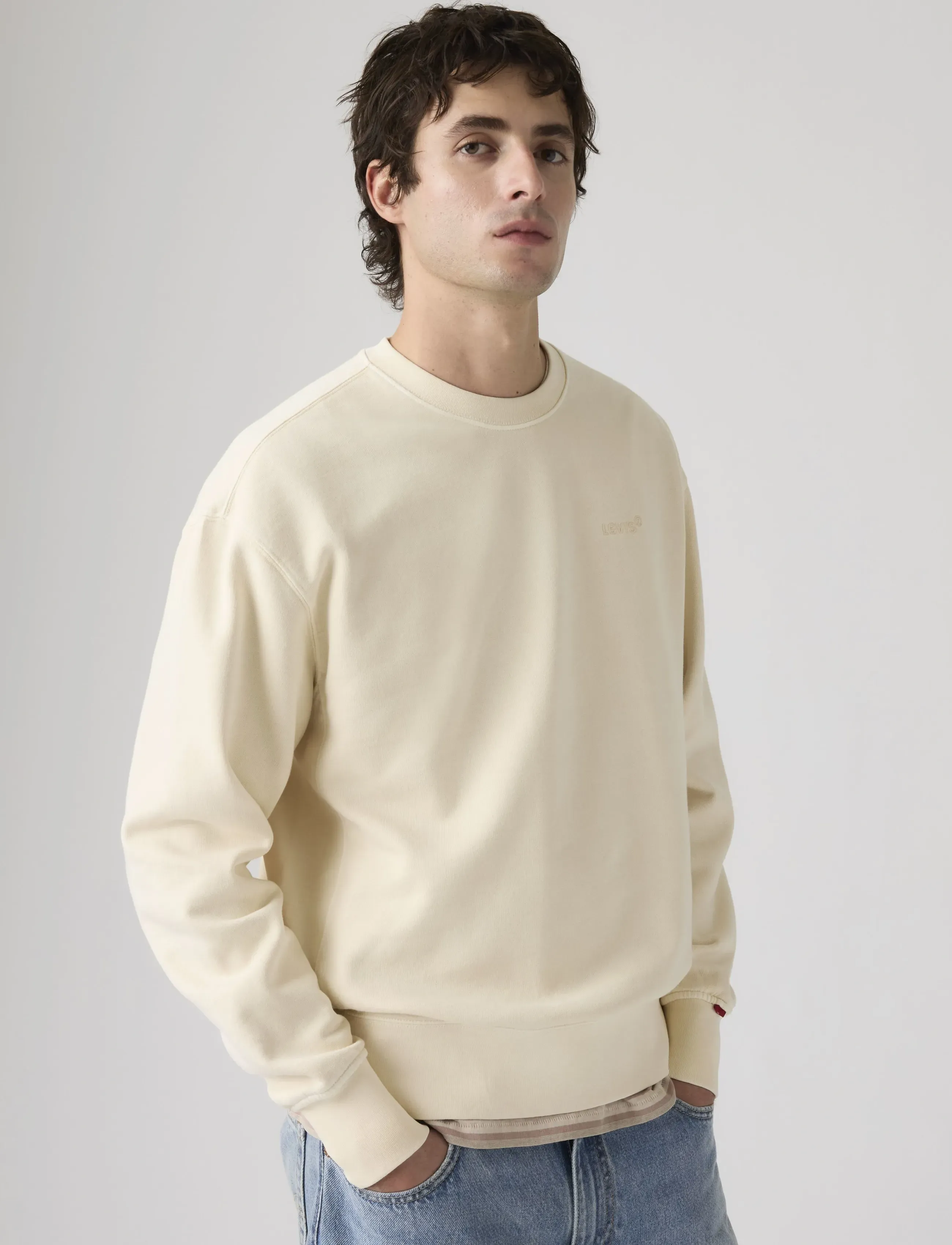 Levi's® AUTHENTIC CREW GARMENT DYE RUT - Näytä kaikki - YELLOWS / cream