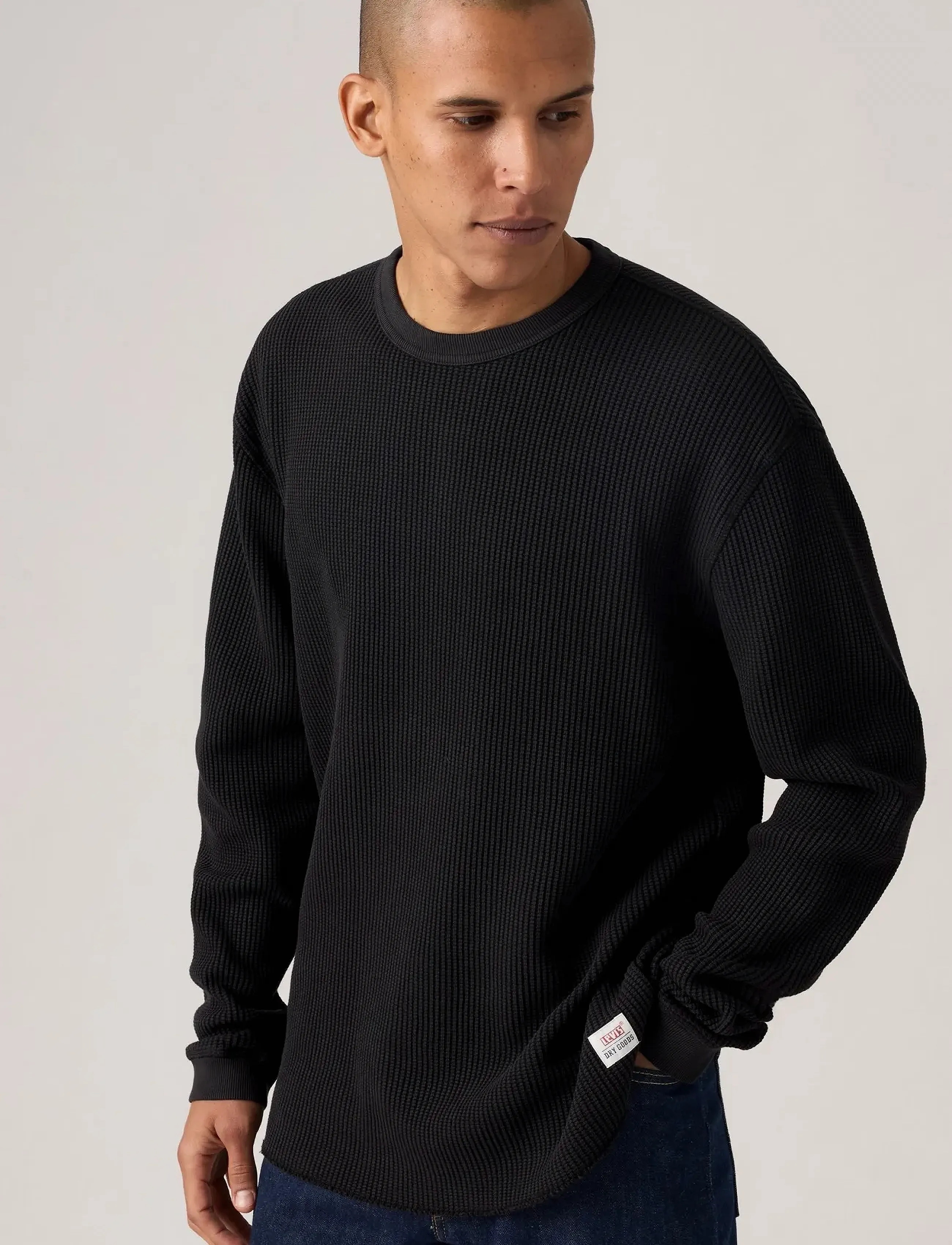 Levi's® LS RLX THERMAL TEE DG MINERAL - T-shirts - BLACKS / black