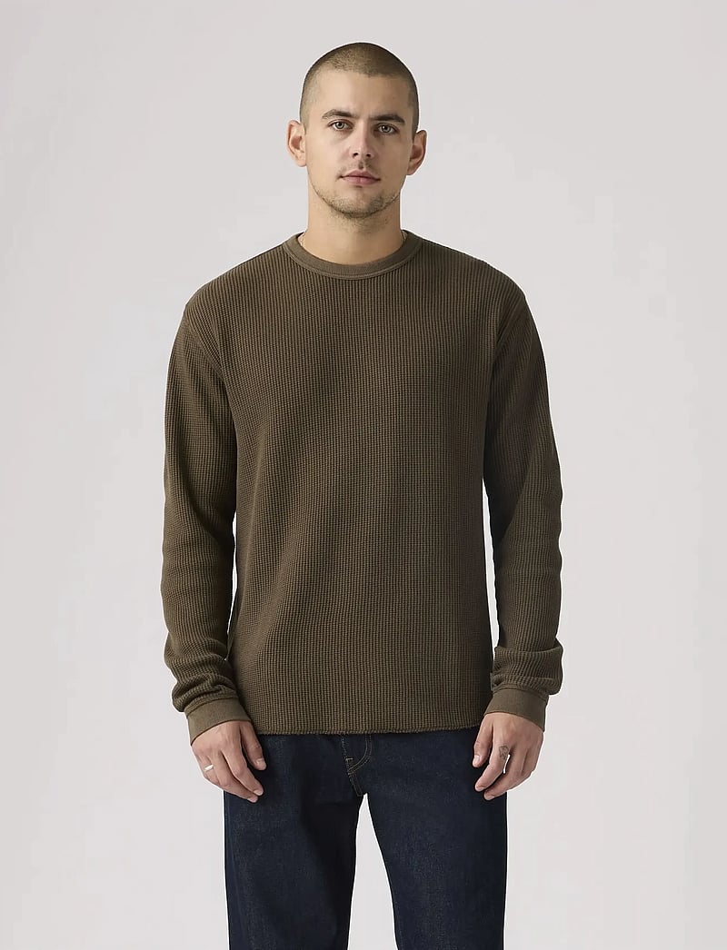 Levi's® - LS RLX THERMAL TEE GARMENT DYE - rund hals - browns - 0