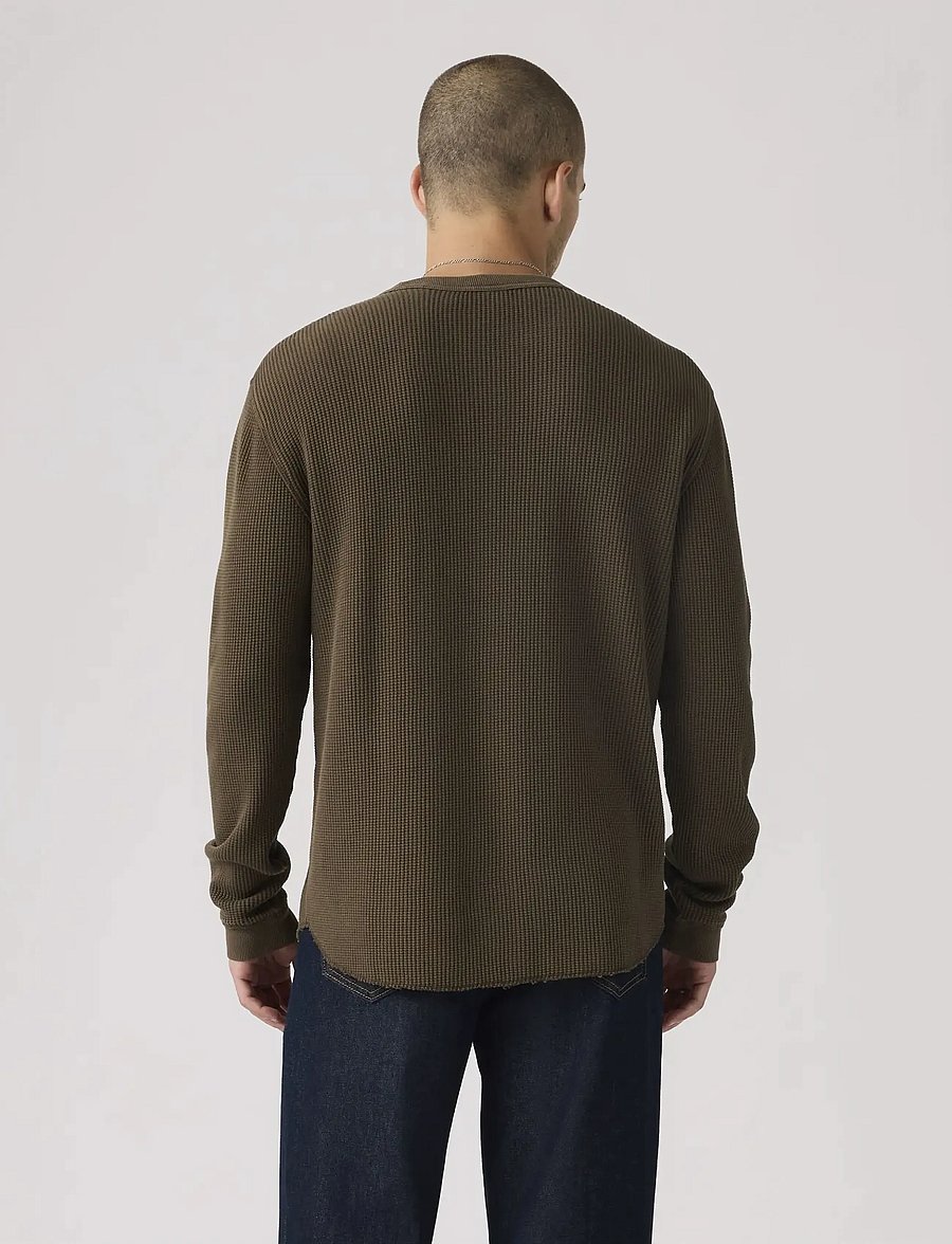 Levi's® - LS RLX THERMAL TEE GARMENT DYE - Ümara kaelusega - browns - 3