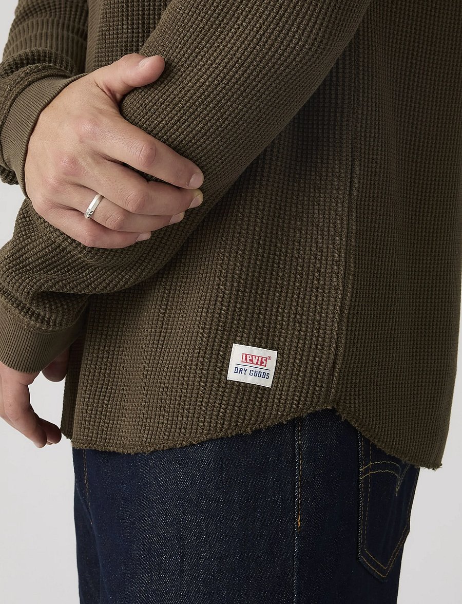 Levi's® - LS RLX THERMAL TEE GARMENT DYE - Ümara kaelusega - browns - 4