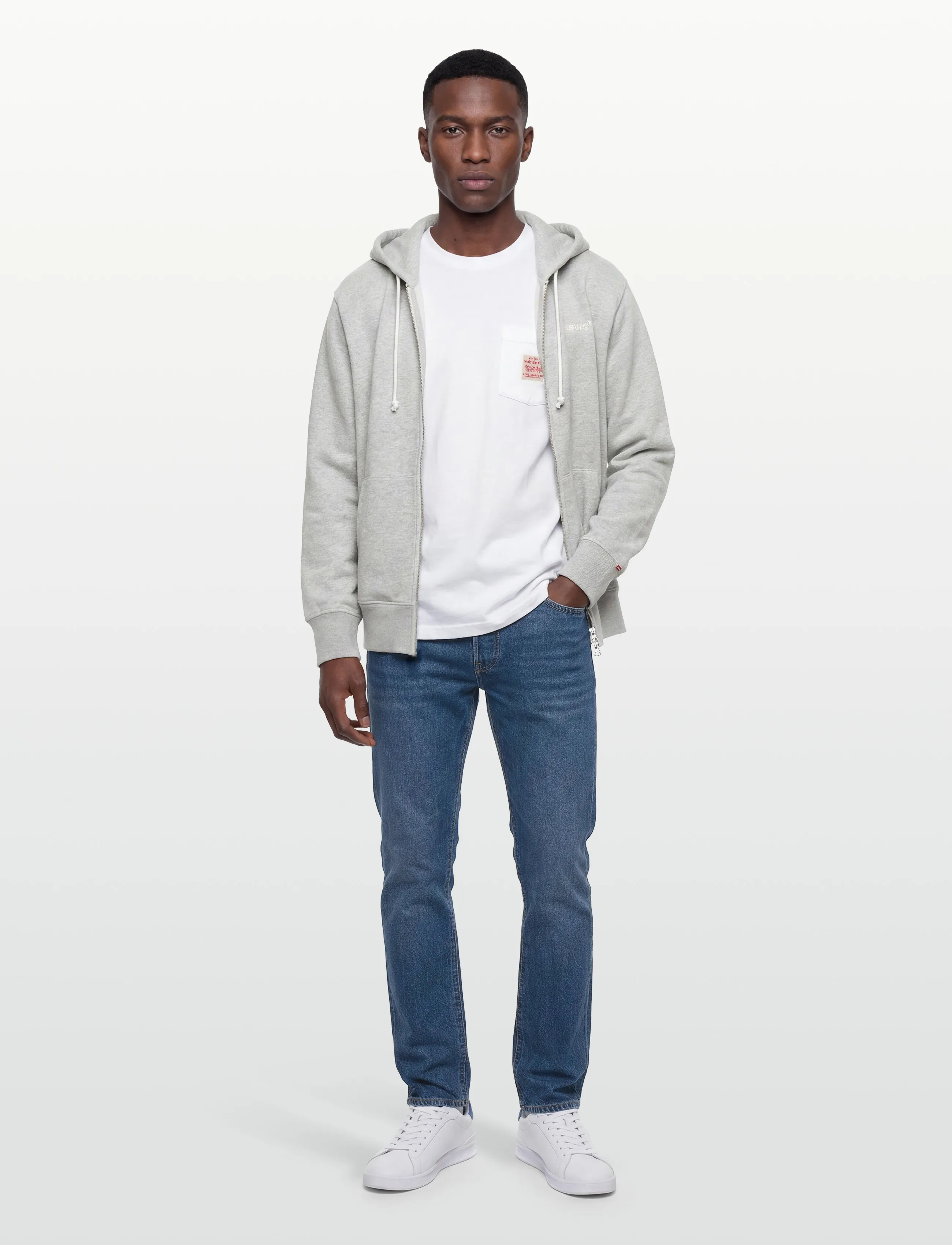 Levi's Authentic Full Zip Light Gray, XL, Grey, Sweatshirts & Hættetrøjer > Hættetrøjer, Herre