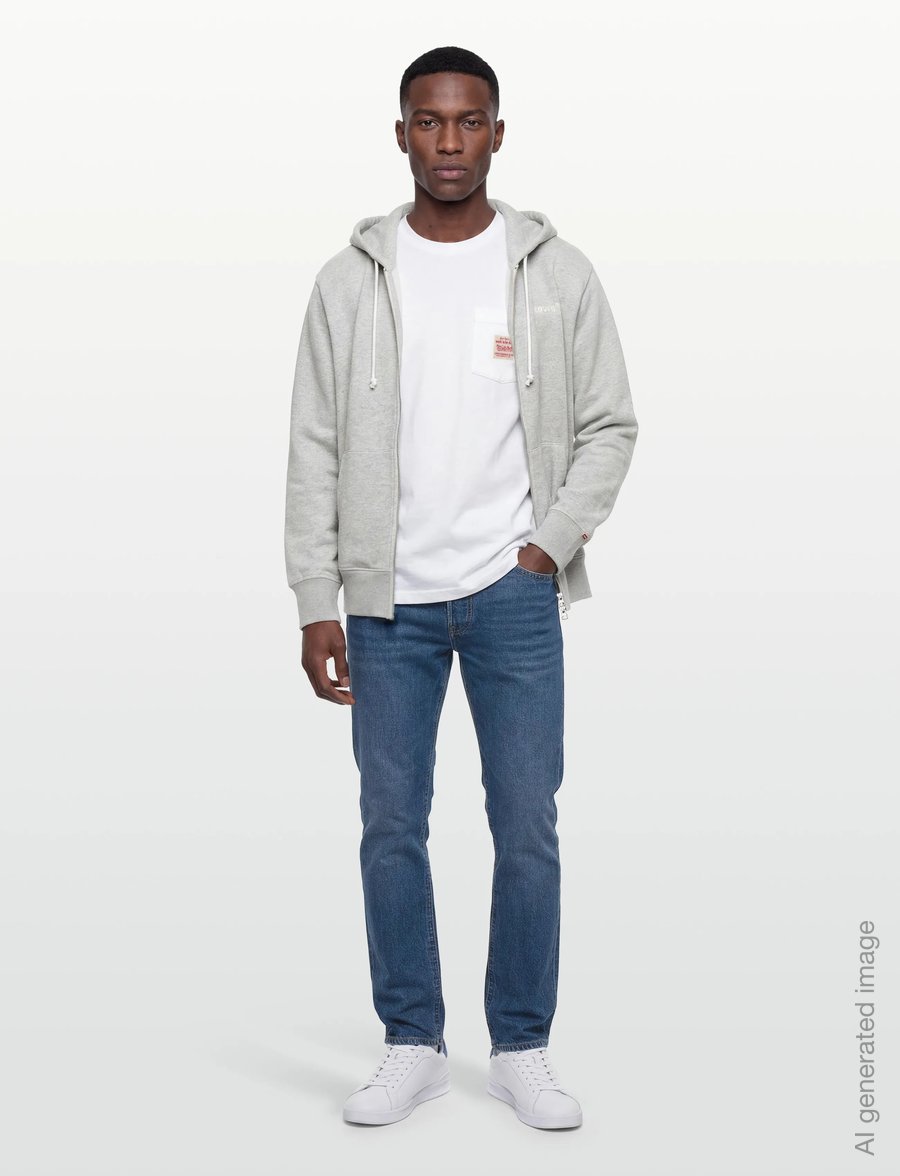 Levi's® - AUTHENTIC FULL ZIP LIGHT GRAY - bluzy z kapturem - neutralsd - 0