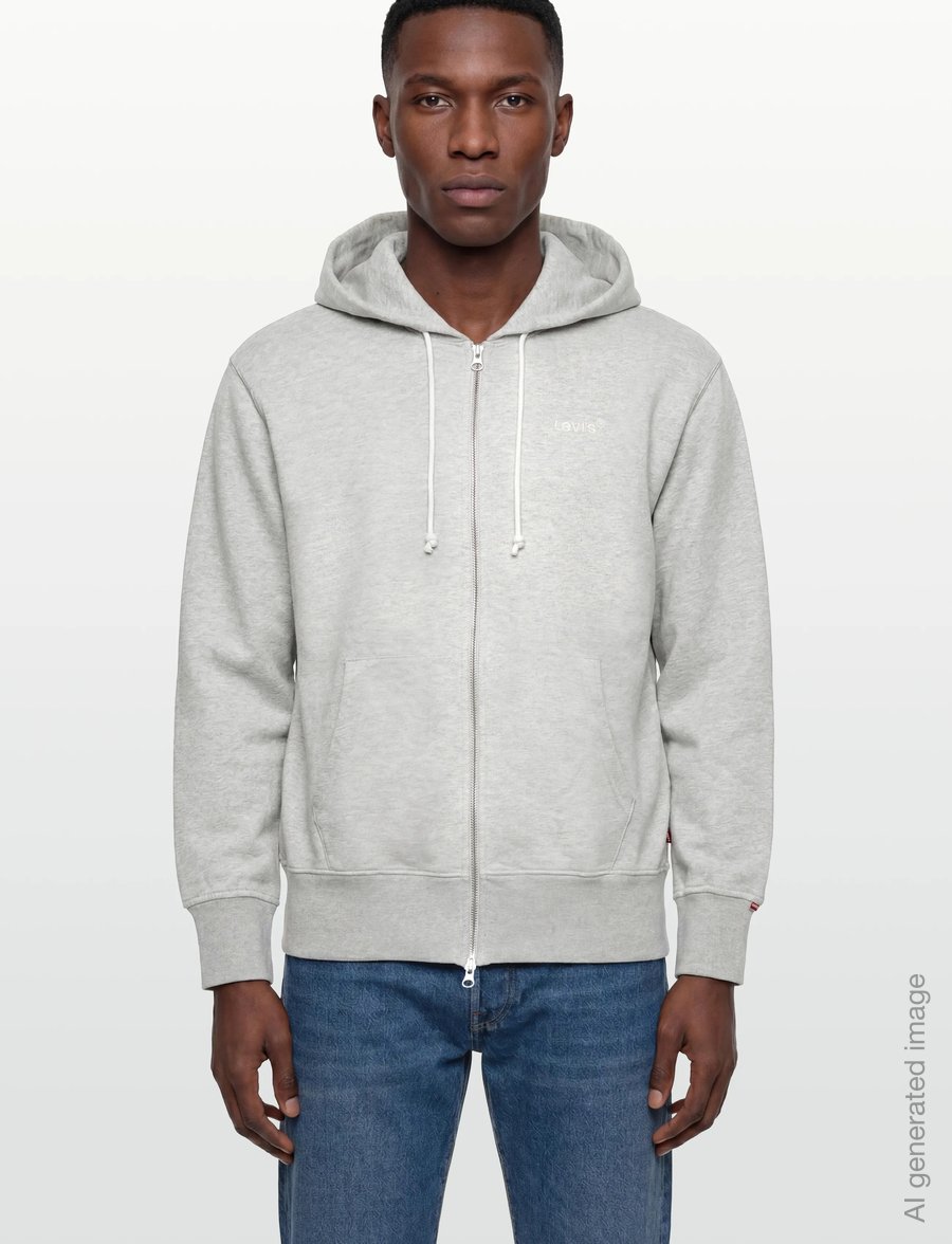 Levi's® - AUTHENTIC FULL ZIP LIGHT GRAY - bluzy z kapturem - neutralsd - 3