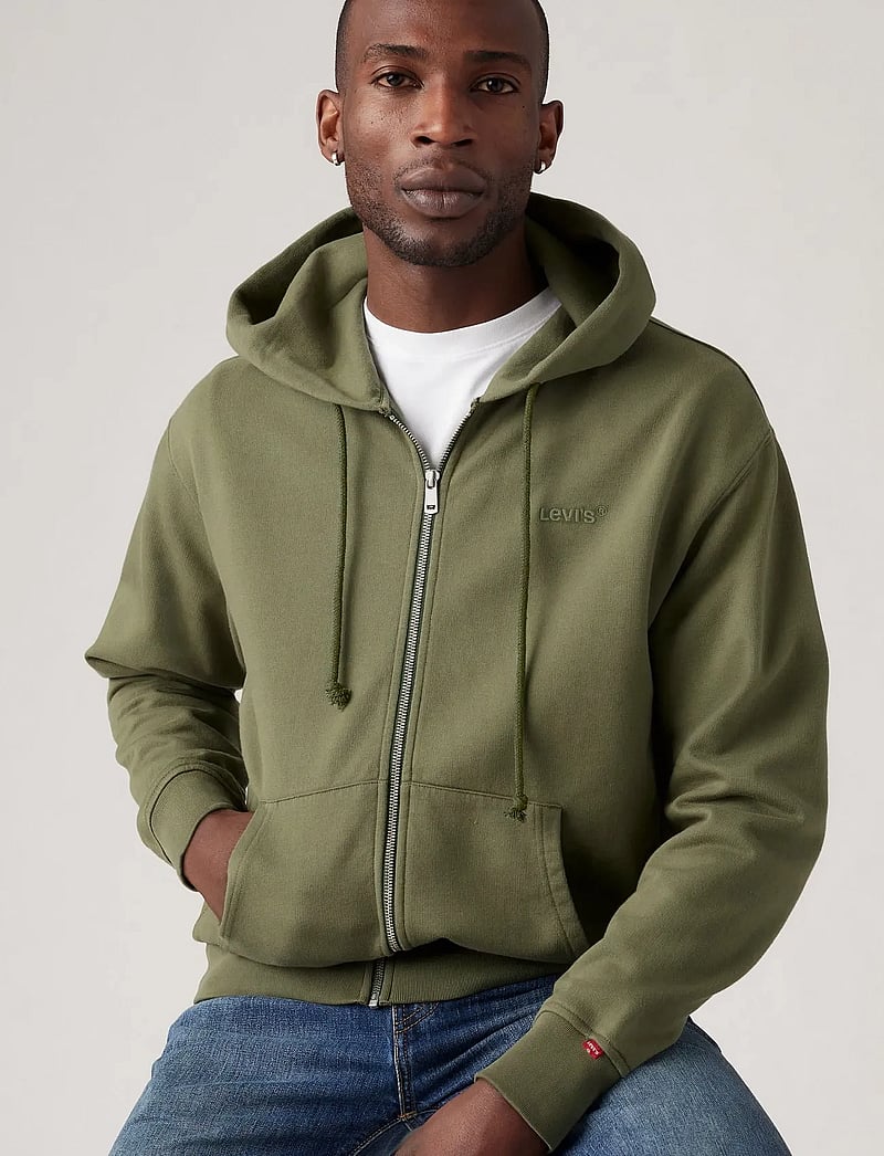 Levi's® Authentic Full Zip Moss Olive (LSMA926500030) Hoodies