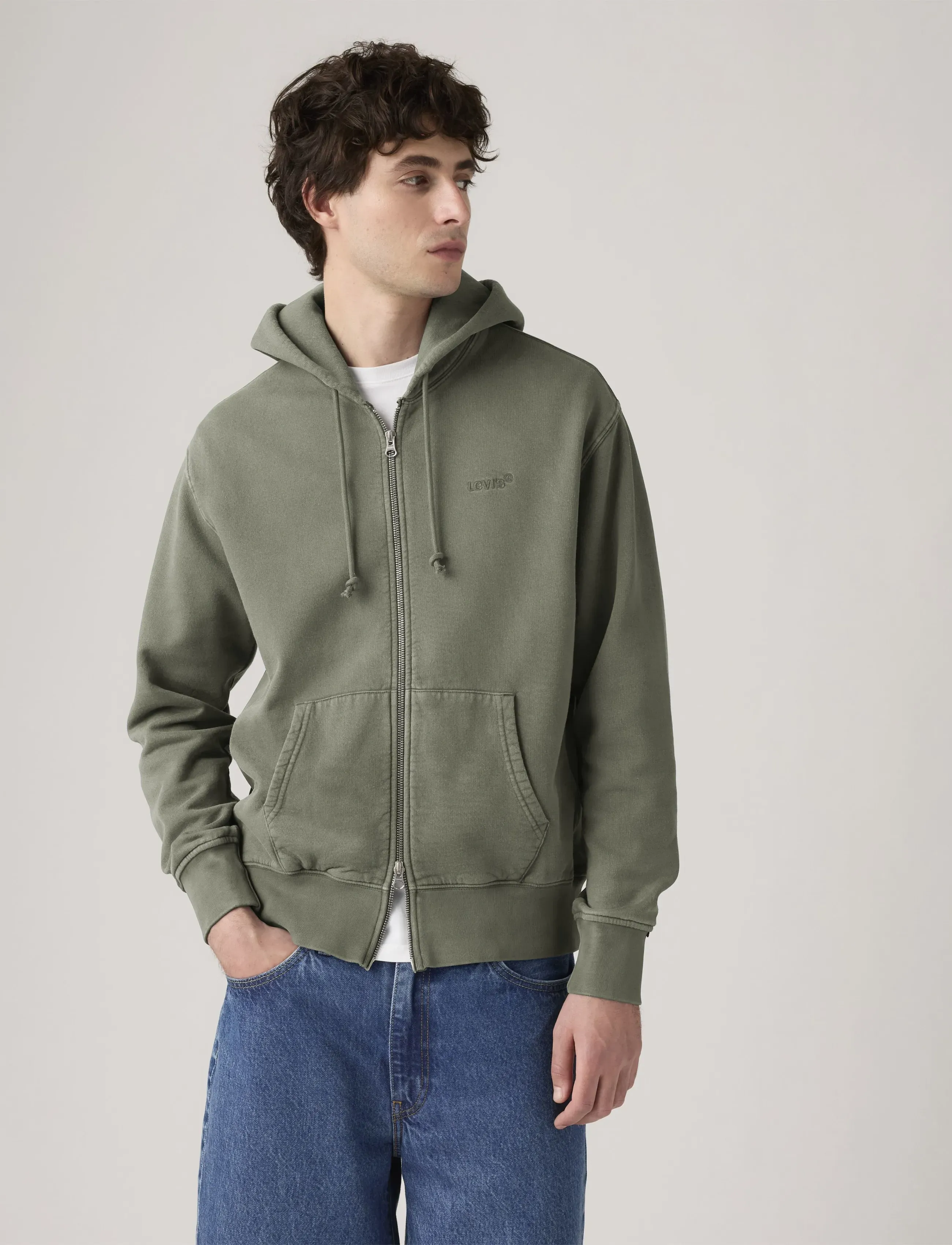 Levi's® - AUTHENTIC FULL ZIP GARMENT DYE - dressipluusid - greens - 5