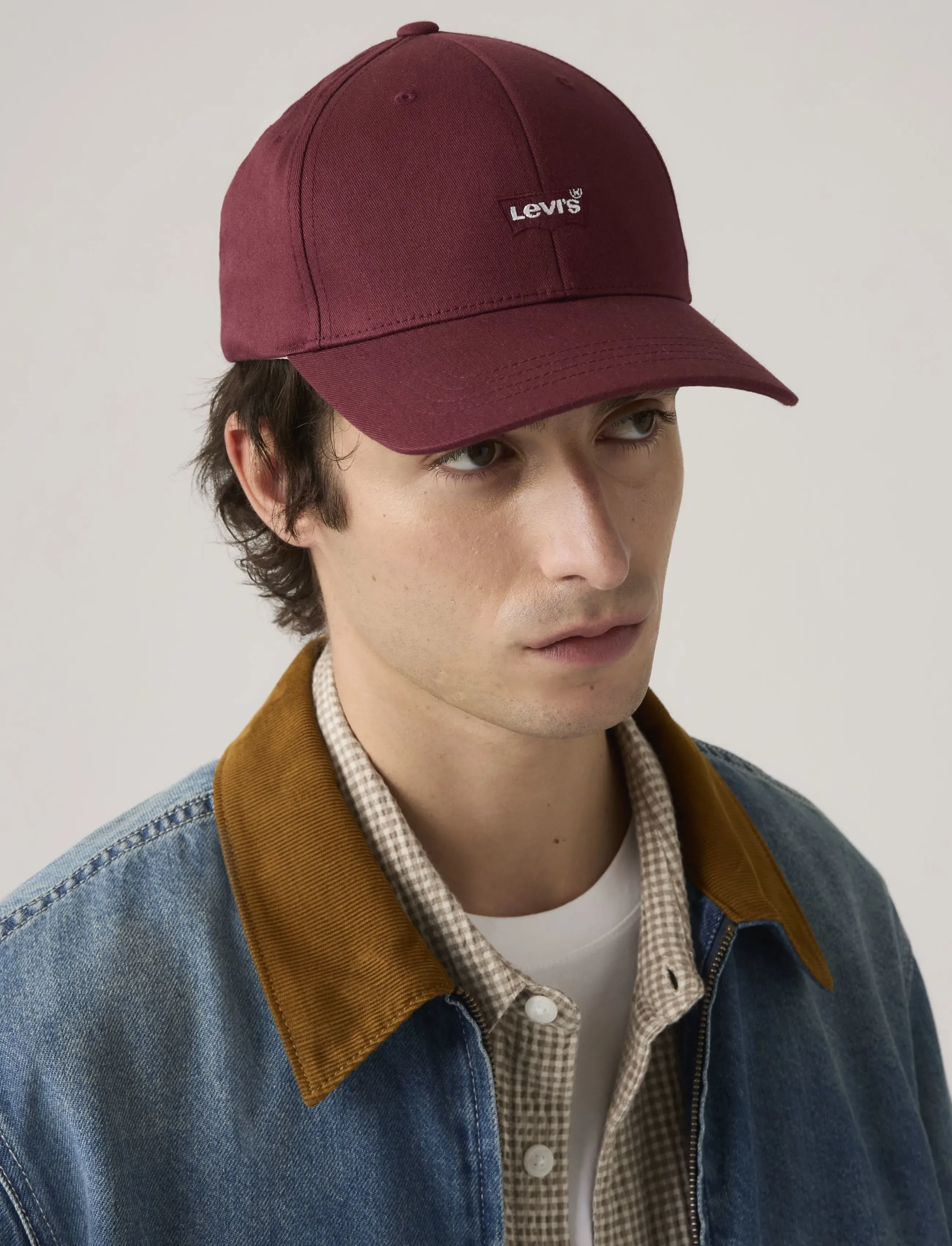 Levi's Housemark Flexfit Cap Oxblood, Mænd, Flexfit Kasket, Bordeaux, Str: ONE SIZE