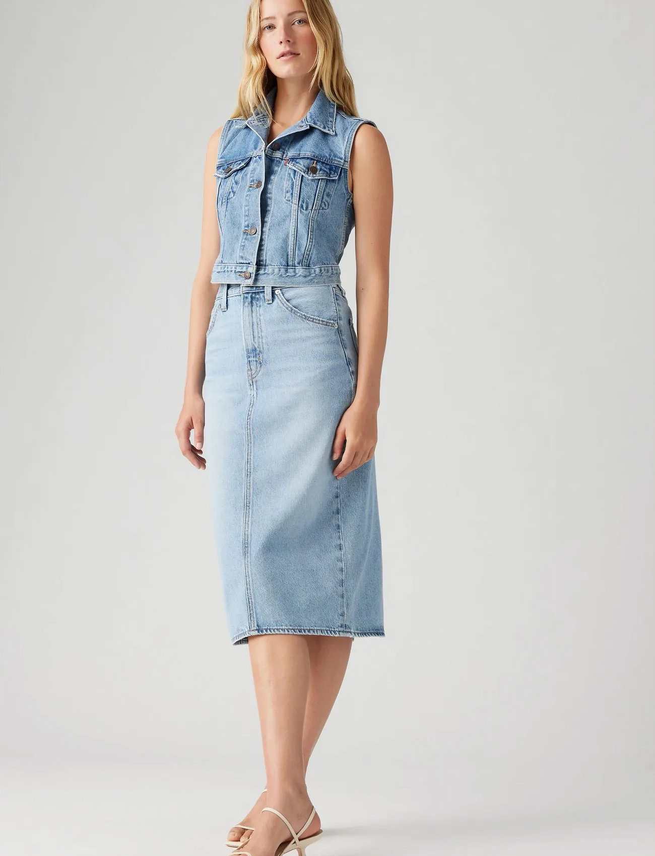 Levi's® Hr Back Slit Skirt Riveting Cl - Blue - 24
