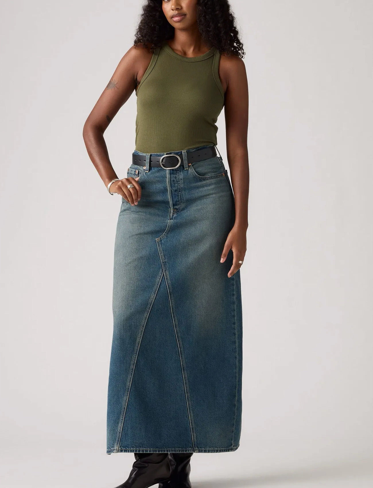 Levi's® Iconic Long Skirt W/Slit Long - Blue - 26