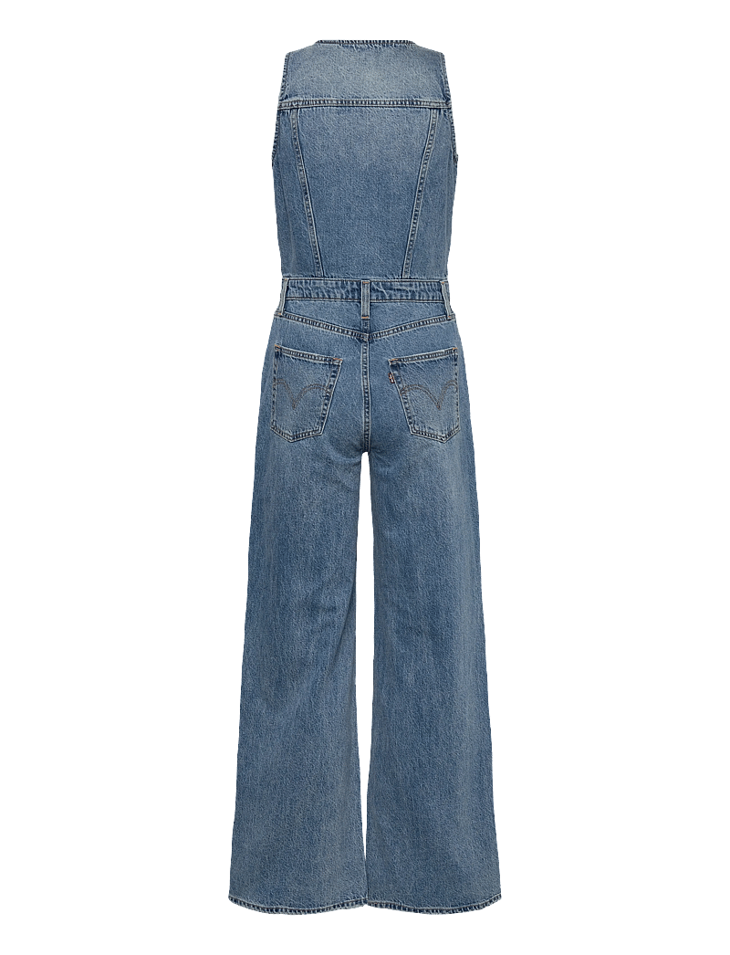 Levi's® - DNM VEST WIDELG JUMPSUIT OWN I - jumpsuits - med indigo - worn in - 1