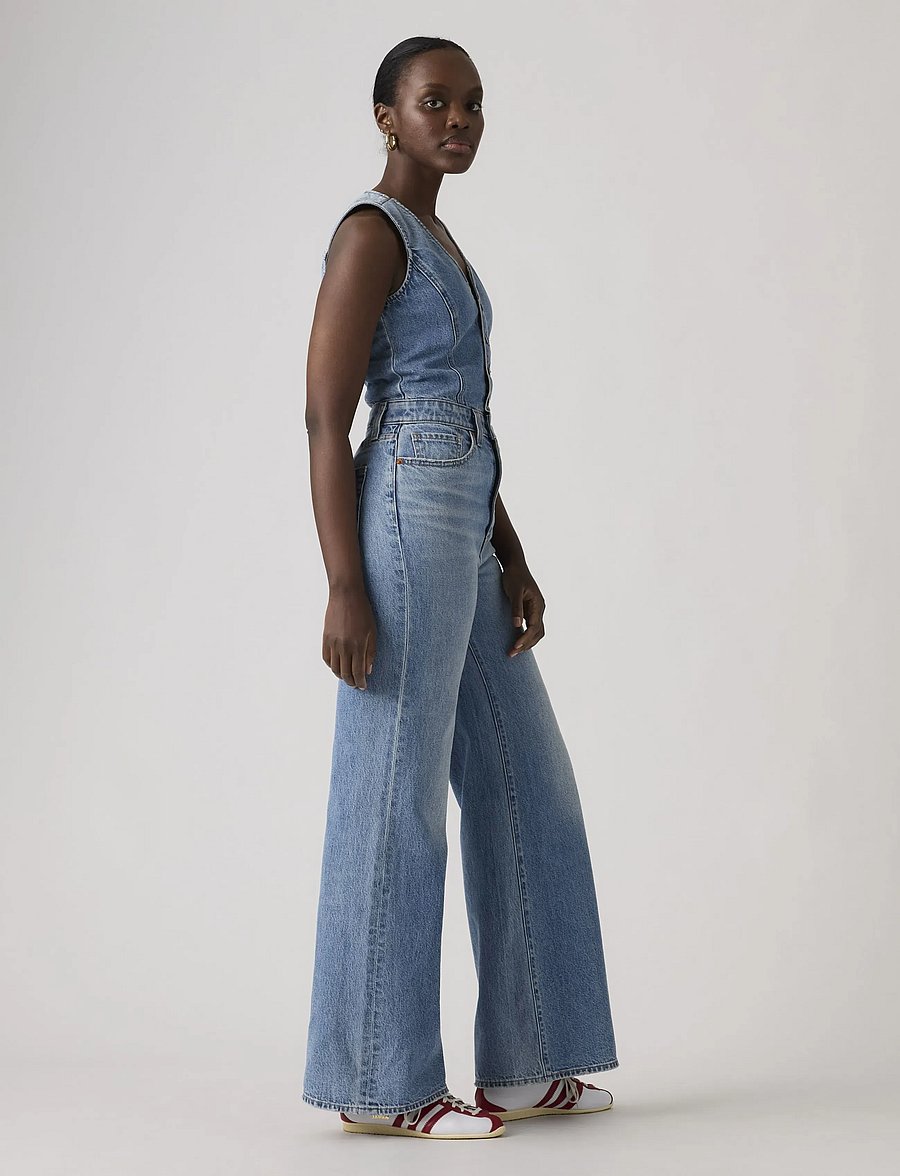 Levi's® - DNM VEST WIDELG JUMPSUIT OWN I - jumpsuits - med indigo - worn in - 3