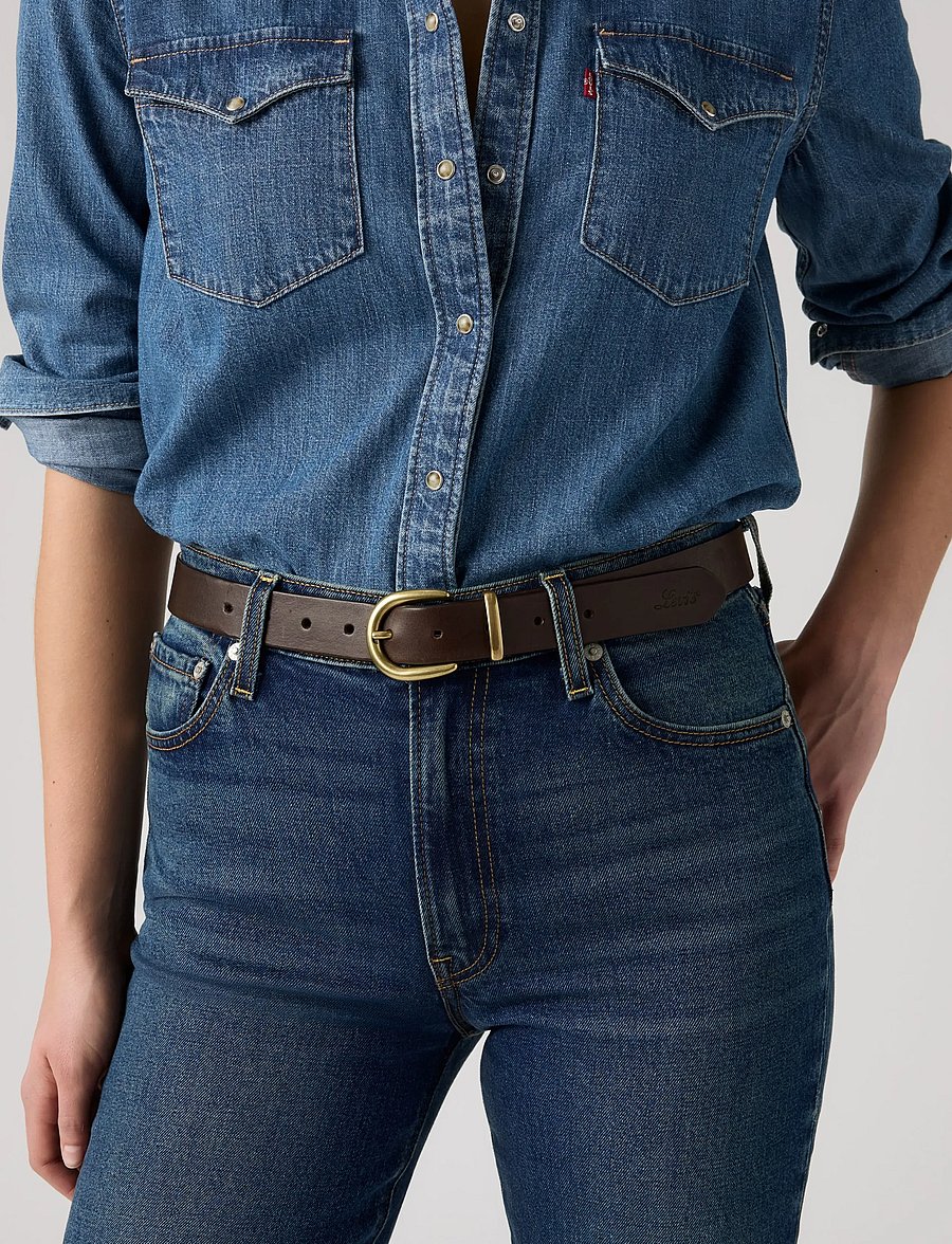 Levi's® - WOMENS PHOEBE BELT LEATHER BRO - läderskärp - neutralse - 0