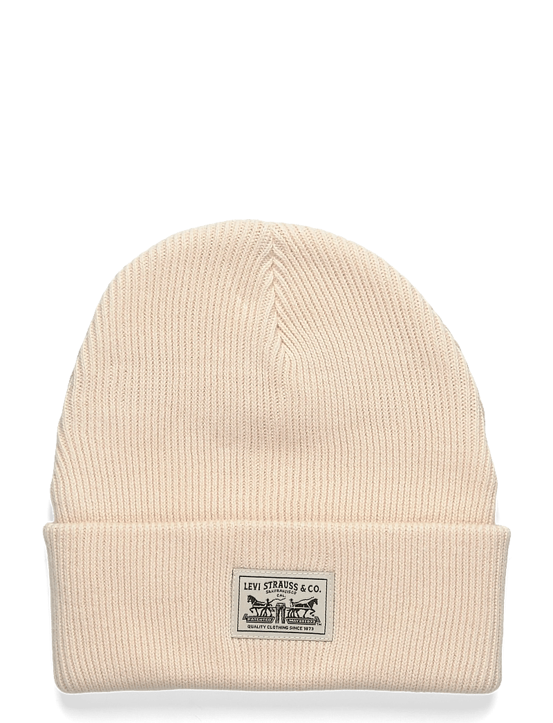 Levi's® - WOMENS BACKPATCH BEANIE WHITE - mützen - neutrals - 1