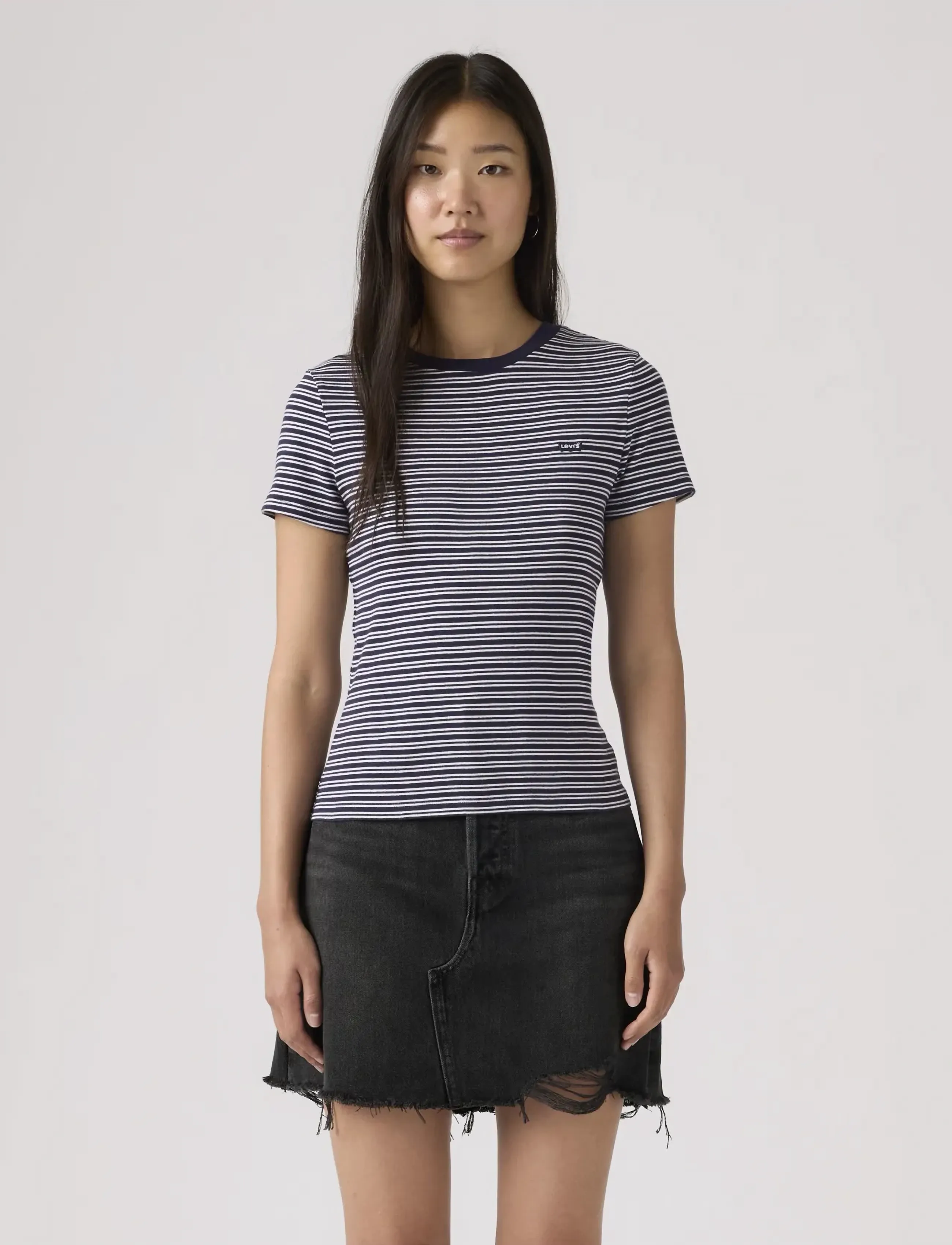 Levi's® ESSENTIAL HM SS TEE MILA STRIP - T-shirts & Toppar - BLUES / navy