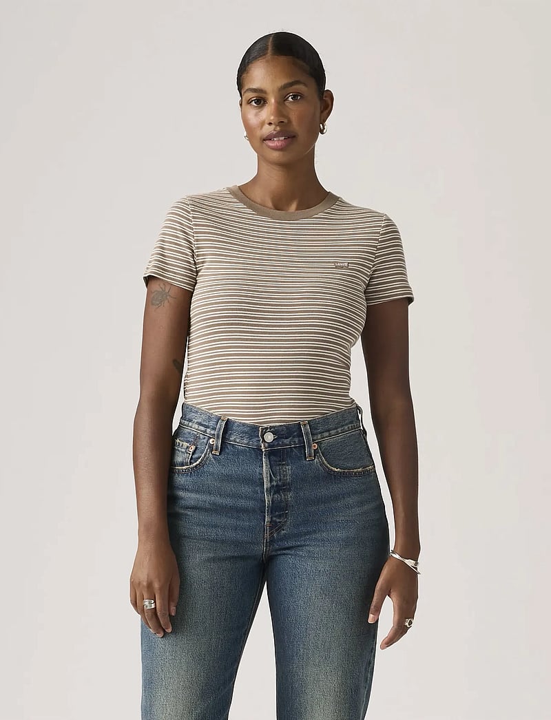 Levi's® - ESSENTIAL HM SS TEE MILA STRIP - t-shirts - browns - 0