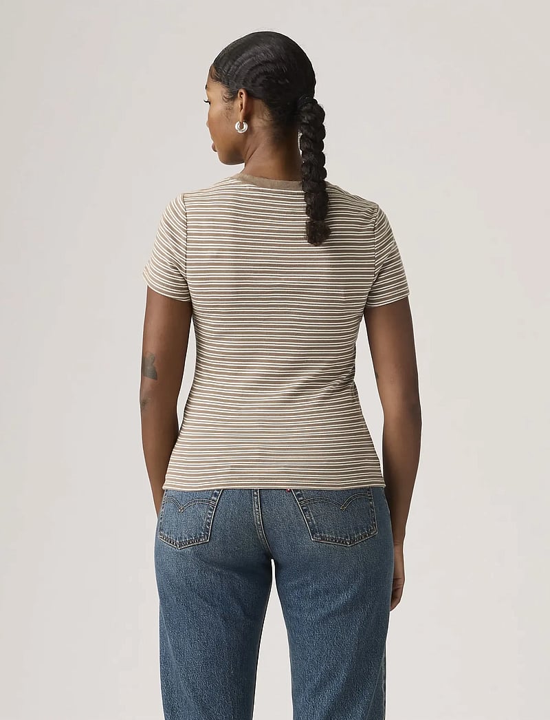 Levi's® - ESSENTIAL HM SS TEE MILA STRIP - t-shirts - browns - 3