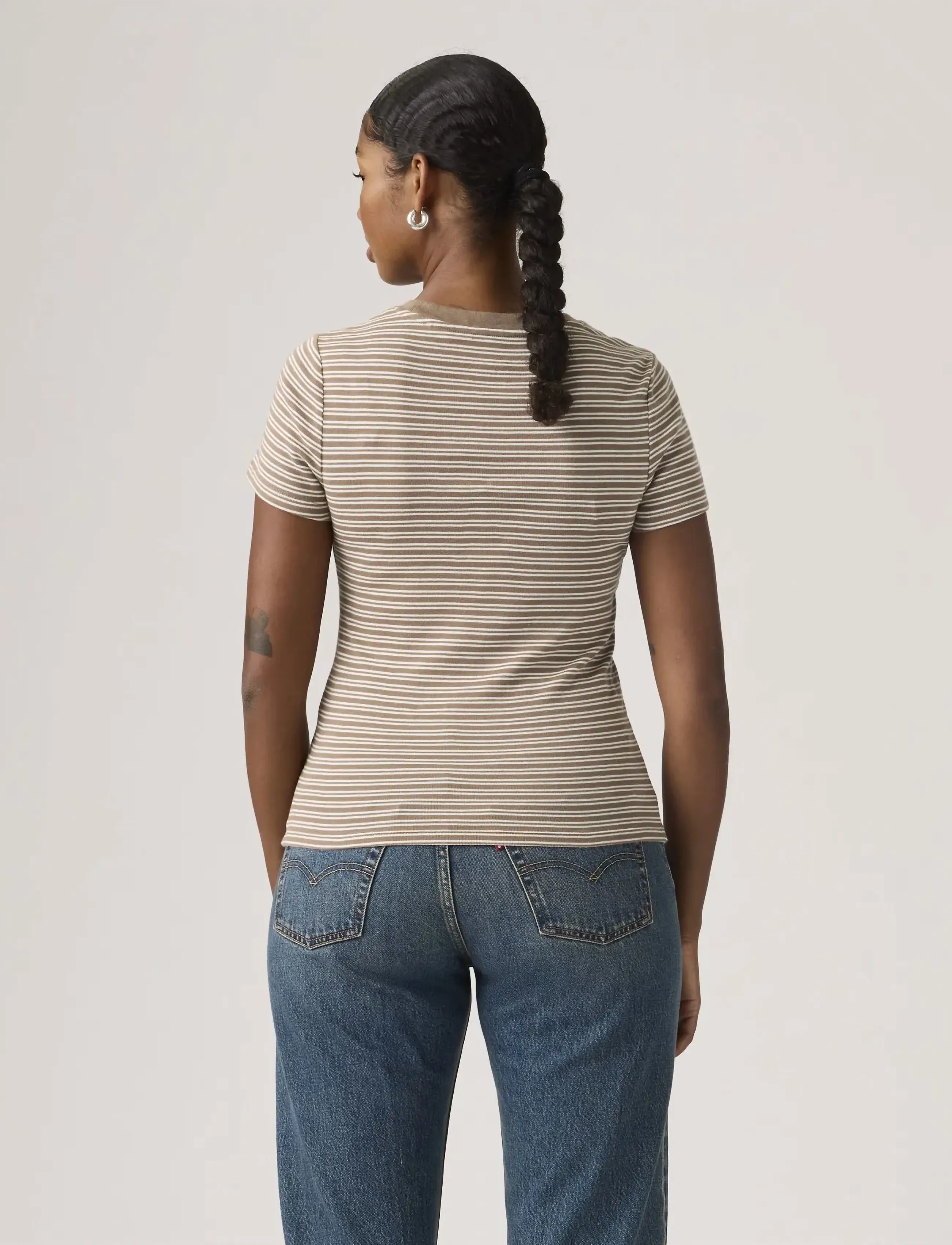 Levi's® - ESSENTIAL HM SS TEE MILA STRIP - t-shirts - browns - 3