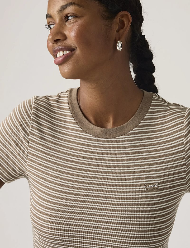 Levi's® - ESSENTIAL HM SS TEE MILA STRIP - t-shirts - browns - 4