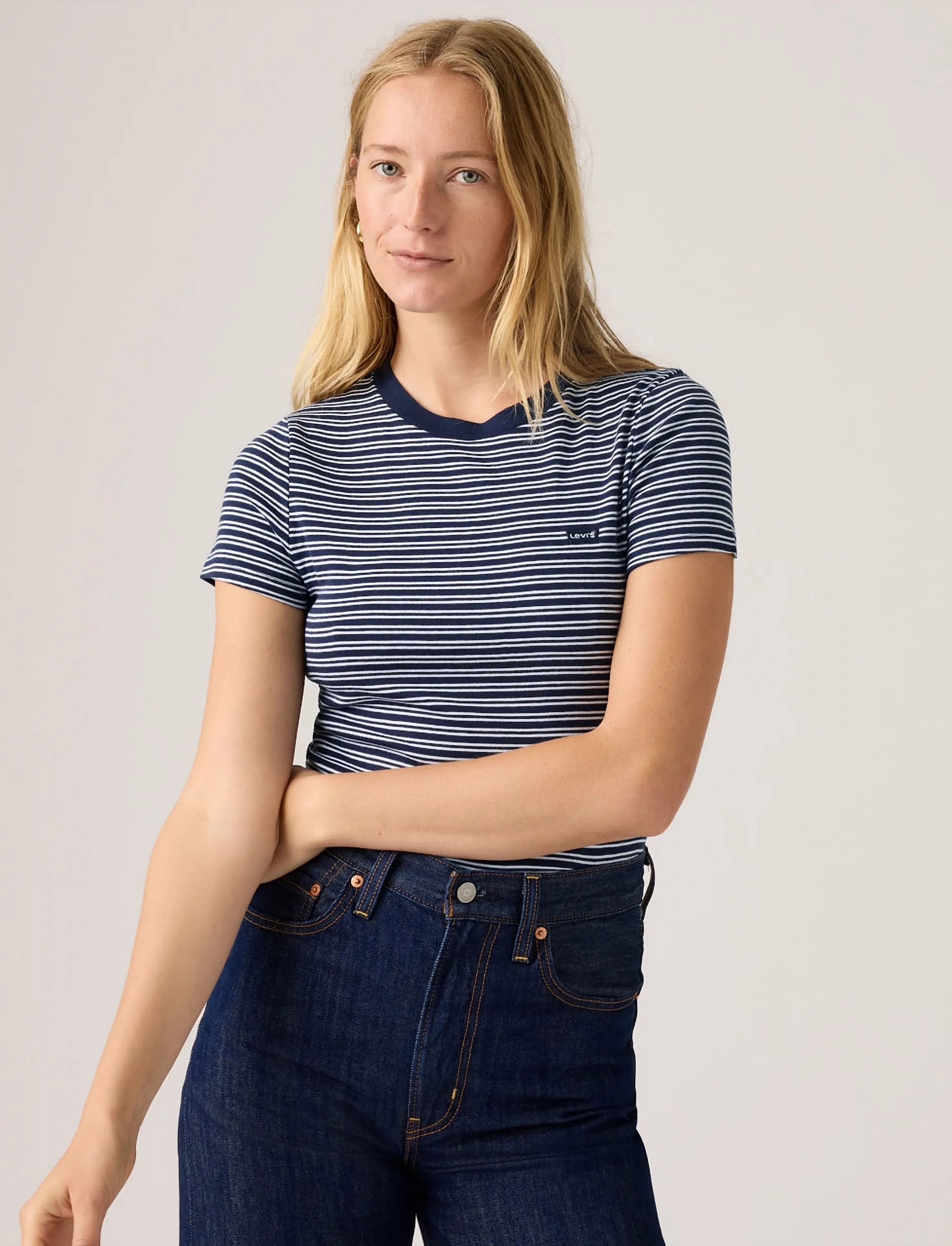 Levi's® - ESSENTIAL HM LS TEE MILA STRIP - långärmade toppar - blues - 5