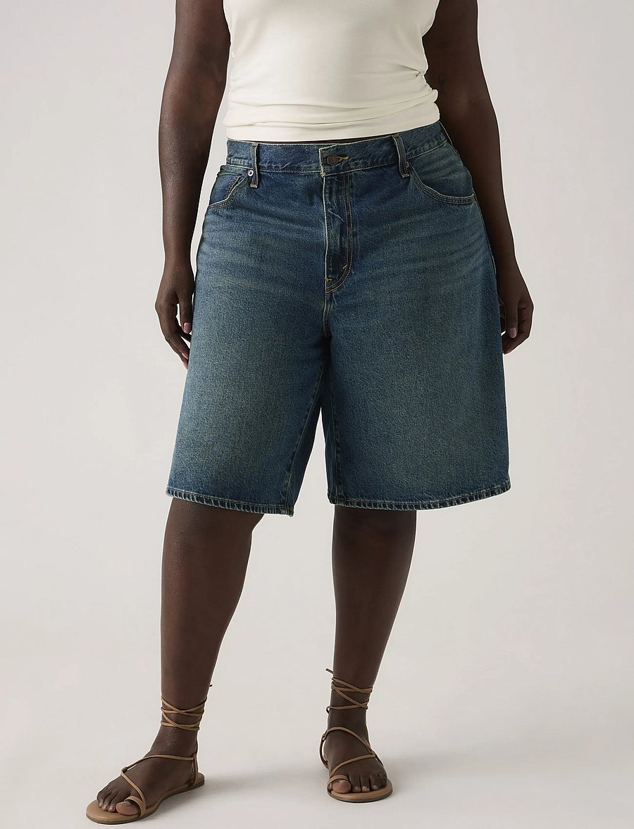 Levi's® - BAGGY DAD JORT HINGED HEART JO - korte jeansbroeken - dark indigo - worn in - 5