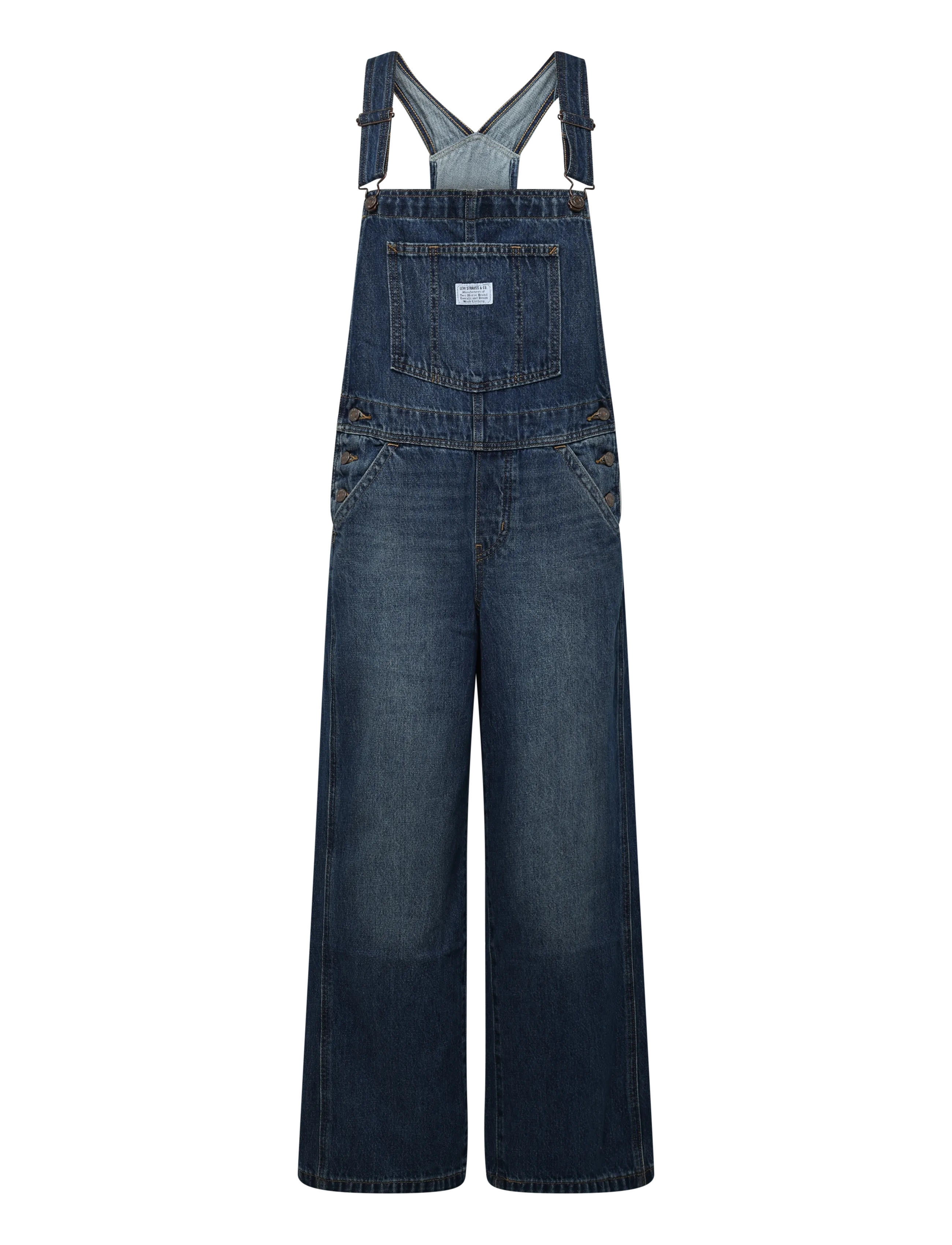 Levi's® FL BAGGY OVERALL GO UPSTAIRS - Buksedragter - DARK INDIGO - WORN IN / navy